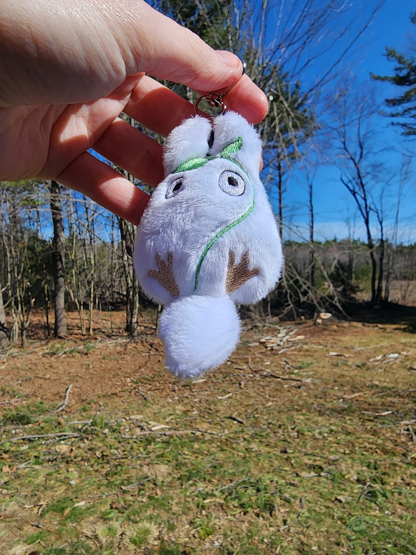 Chibi Totoro White Totoro Plushie Keychain Plush keychain Sweethaven Cottage