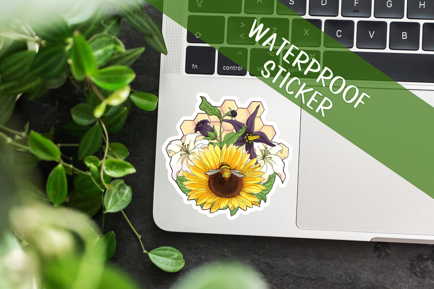 BUMBLEBY Flowers bumblebee WATERPROOF Vinyl Sticker BMBLB Yang & Blake floral Semi-glossy Dishwasher-safe Sunflower Belladonna Lily Honeybee Sweethaven Cottage