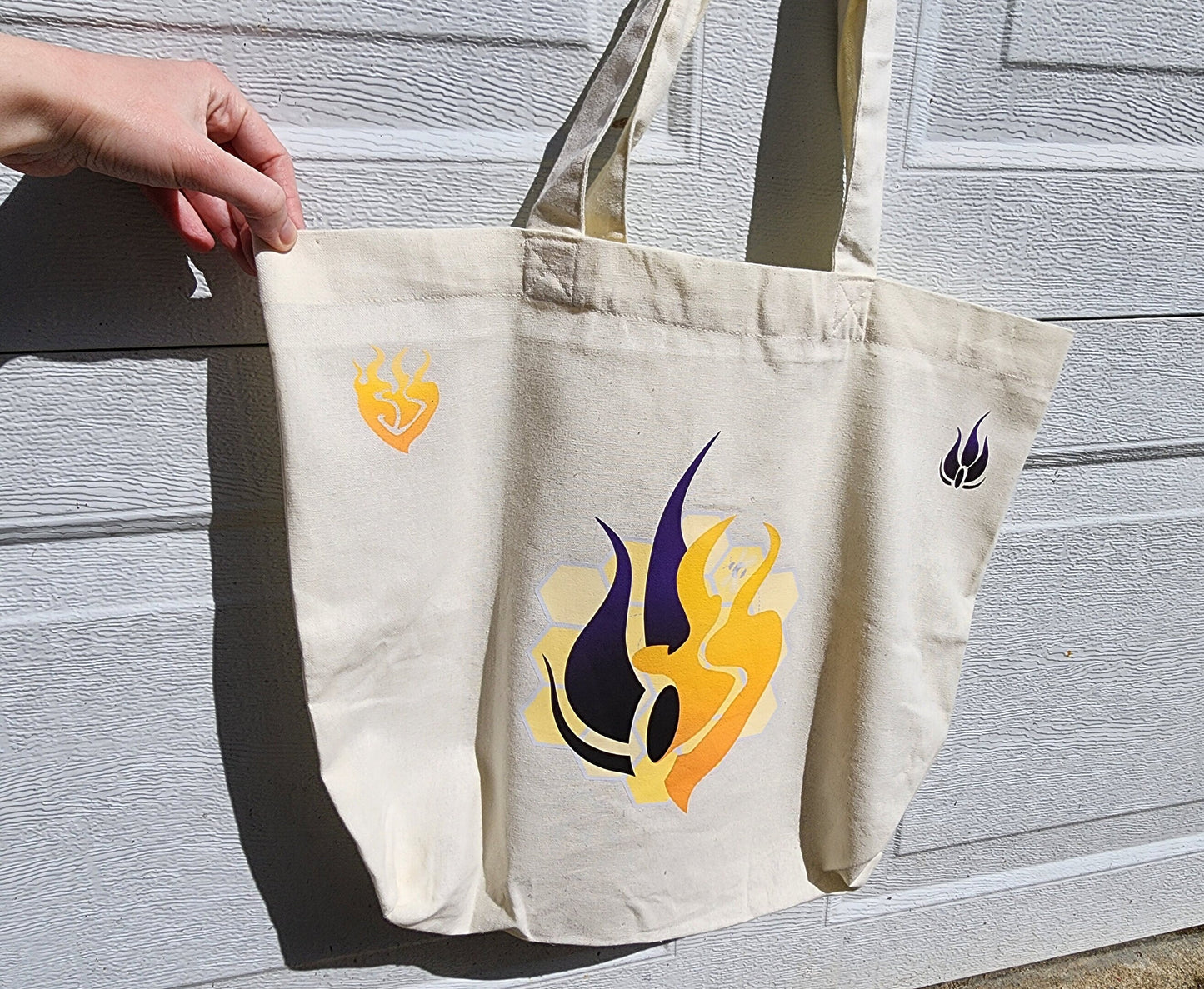 Custom BUMBLEBY Emblem Canvas Tote Bag Beige and Black variants Reusable 100% cotton handmade grocery shopping canvas bag BMBLB Bumblebee Sweethaven Cottage