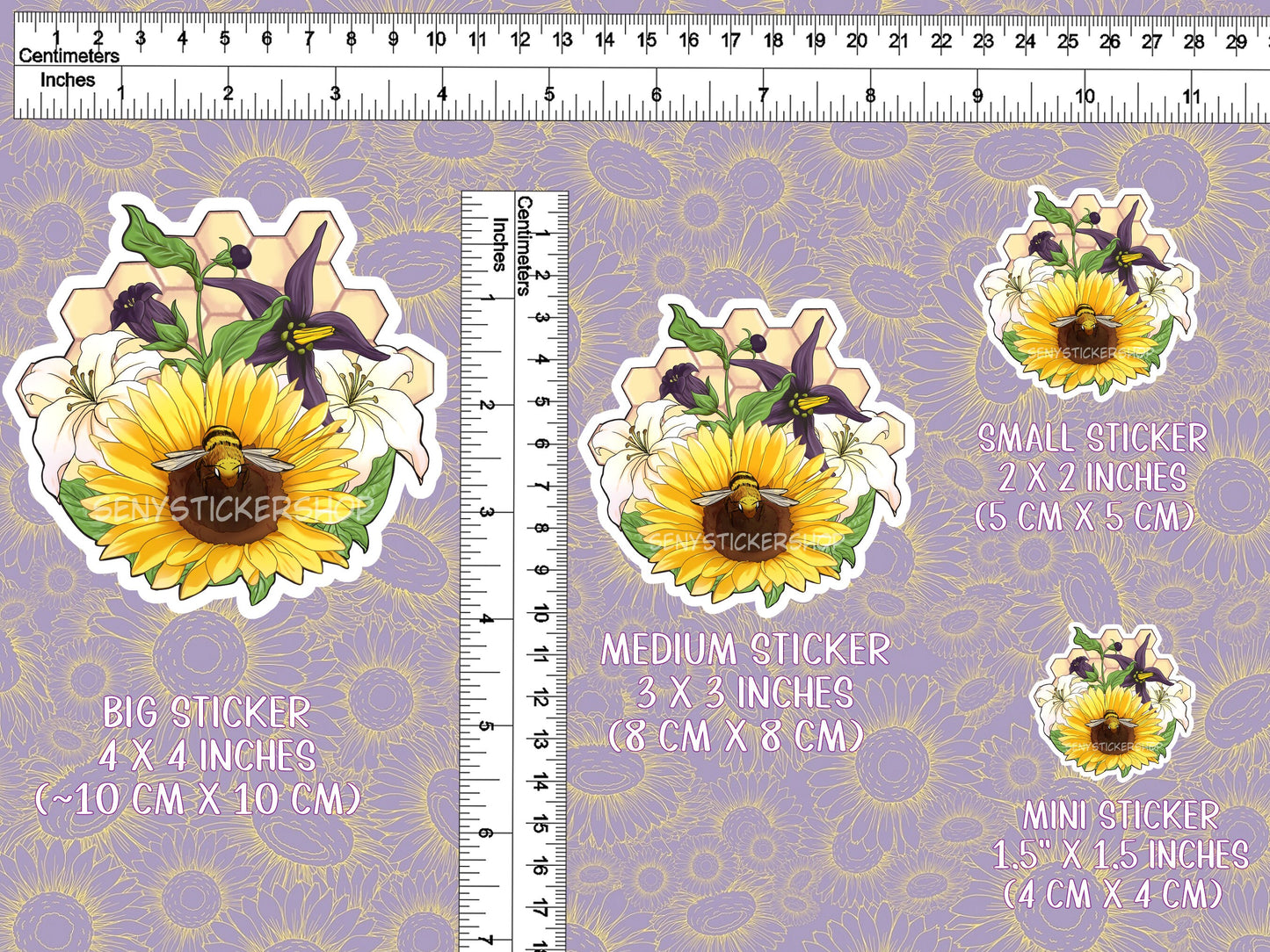 BUMBLEBY Flowers bumblebee WATERPROOF Vinyl Sticker BMBLB Yang & Blake floral Semi-glossy Dishwasher-safe Sunflower Belladonna Lily Honeybee Sweethaven Cottage