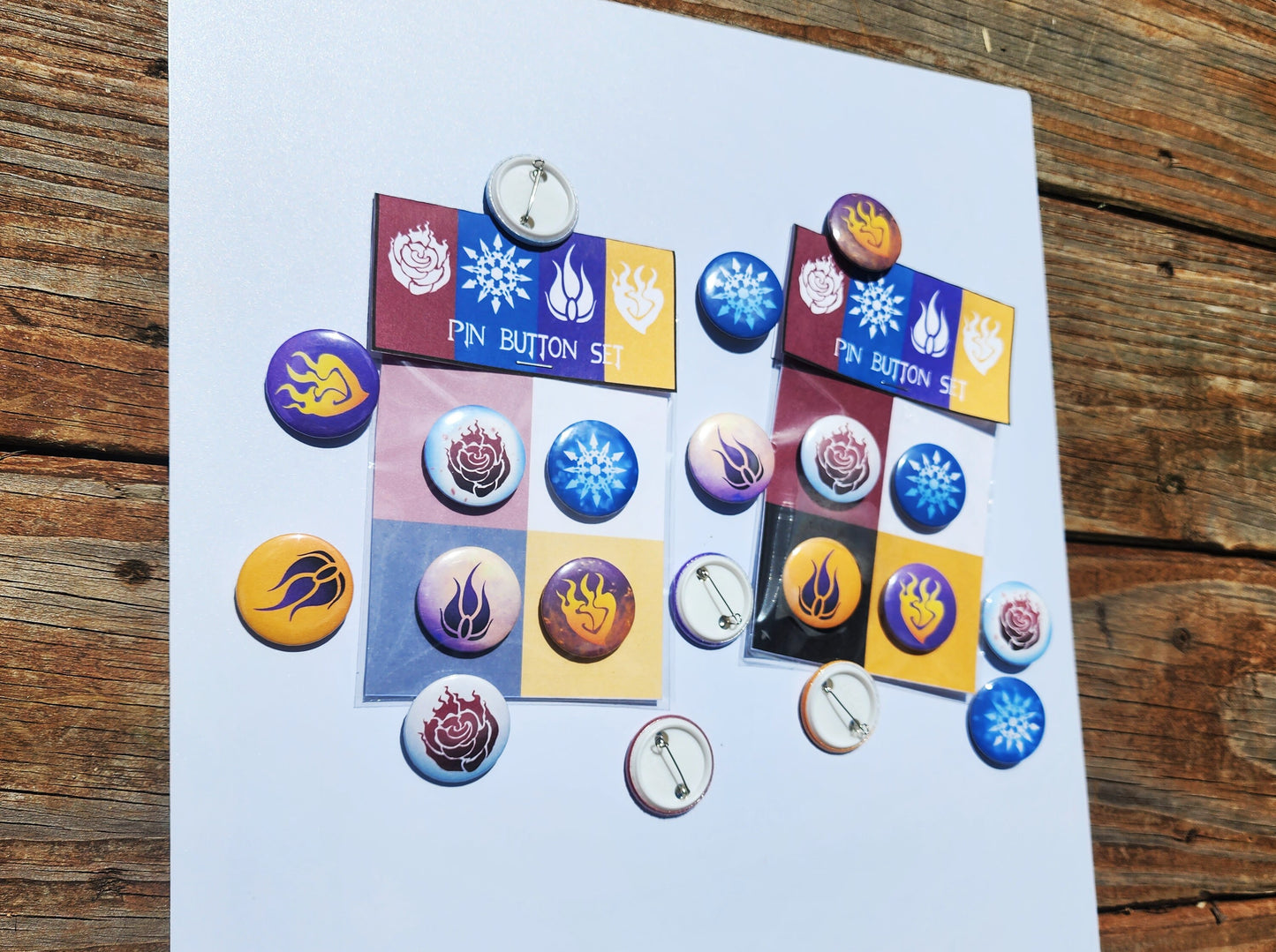 Team RWBY PIN Buttons SET 1.25 inch 32mm pinback button badge emblem pack Ruby Weiss Yang Blake symbols pins collection or single pins Sweethaven Cottage