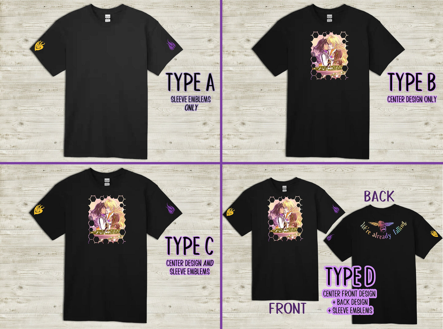 Custom BUMBLEBY "Worthy" Unisex T-shirt 100% cotton Yang and Blake symbols on sleeve BMBLB Rainbow Bumblebee black novelty shirt Sweethaven Cottage