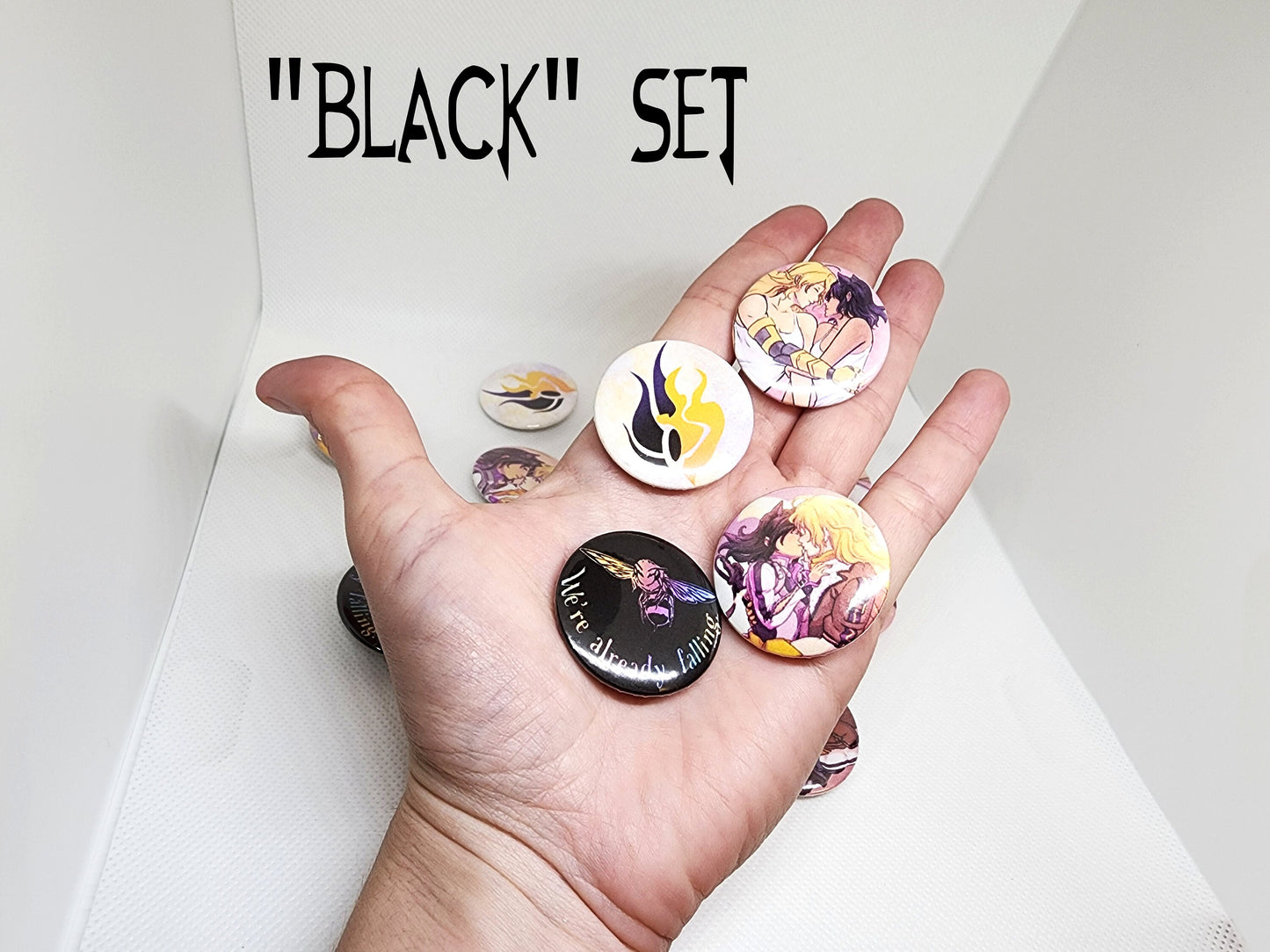 Bumbleby PIN Buttons SET 1.25" 32mm pinback button badge pack Blake and Yang BMBLB Sapphic pins collection Sweethaven Cottage