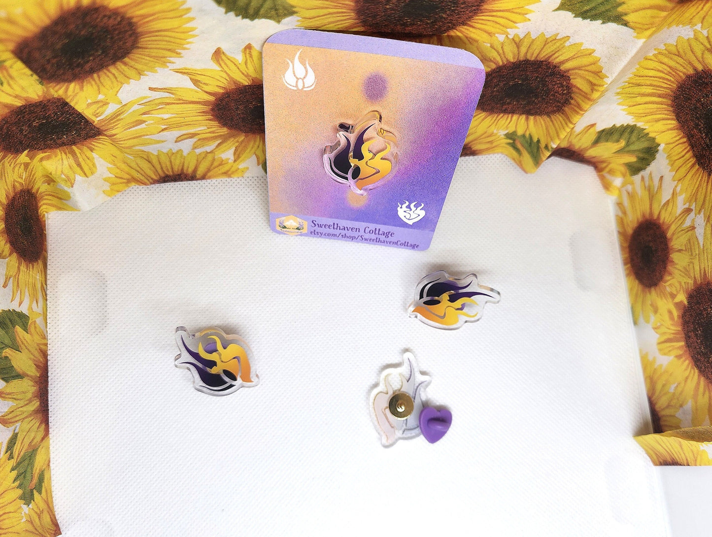 Bumbleby Emblem Clear Acrylic Pin BMBLB Bumblebee Symbol clear badge Sweethaven Cottage