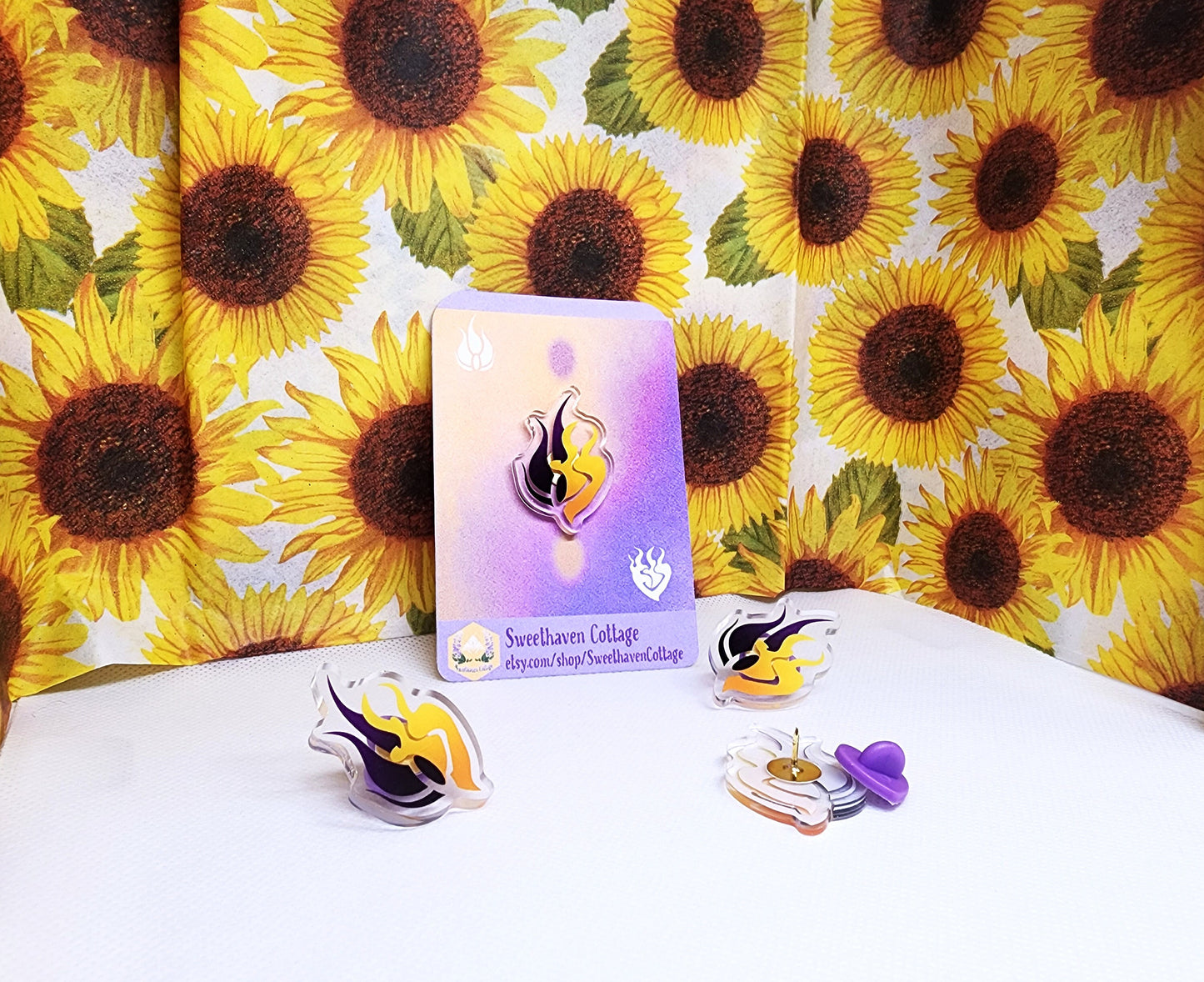 Bumbleby Emblem Clear Acrylic Pin BMBLB Bumblebee Symbol clear badge Sweethaven Cottage