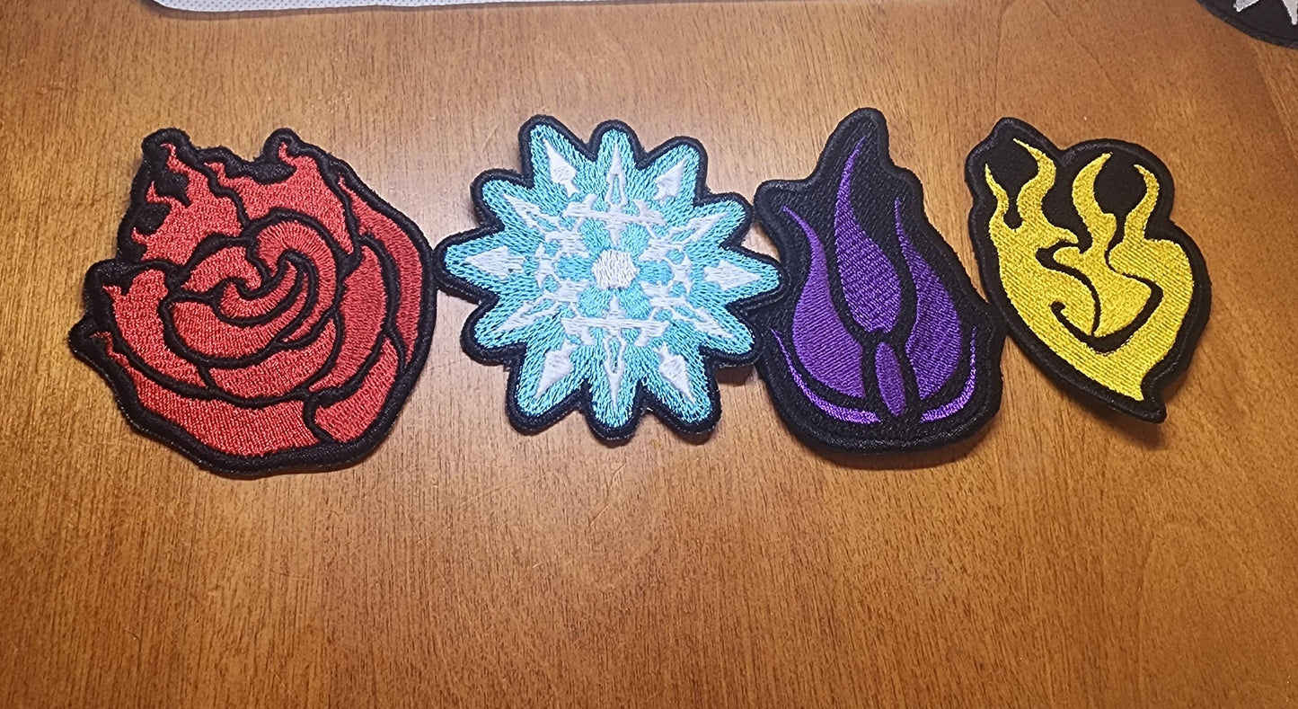 Team RWBY Embroidered Emblem Iron-on Patch SET symbol fabric embroidery patches Free shipping Sweethaven Cottage
