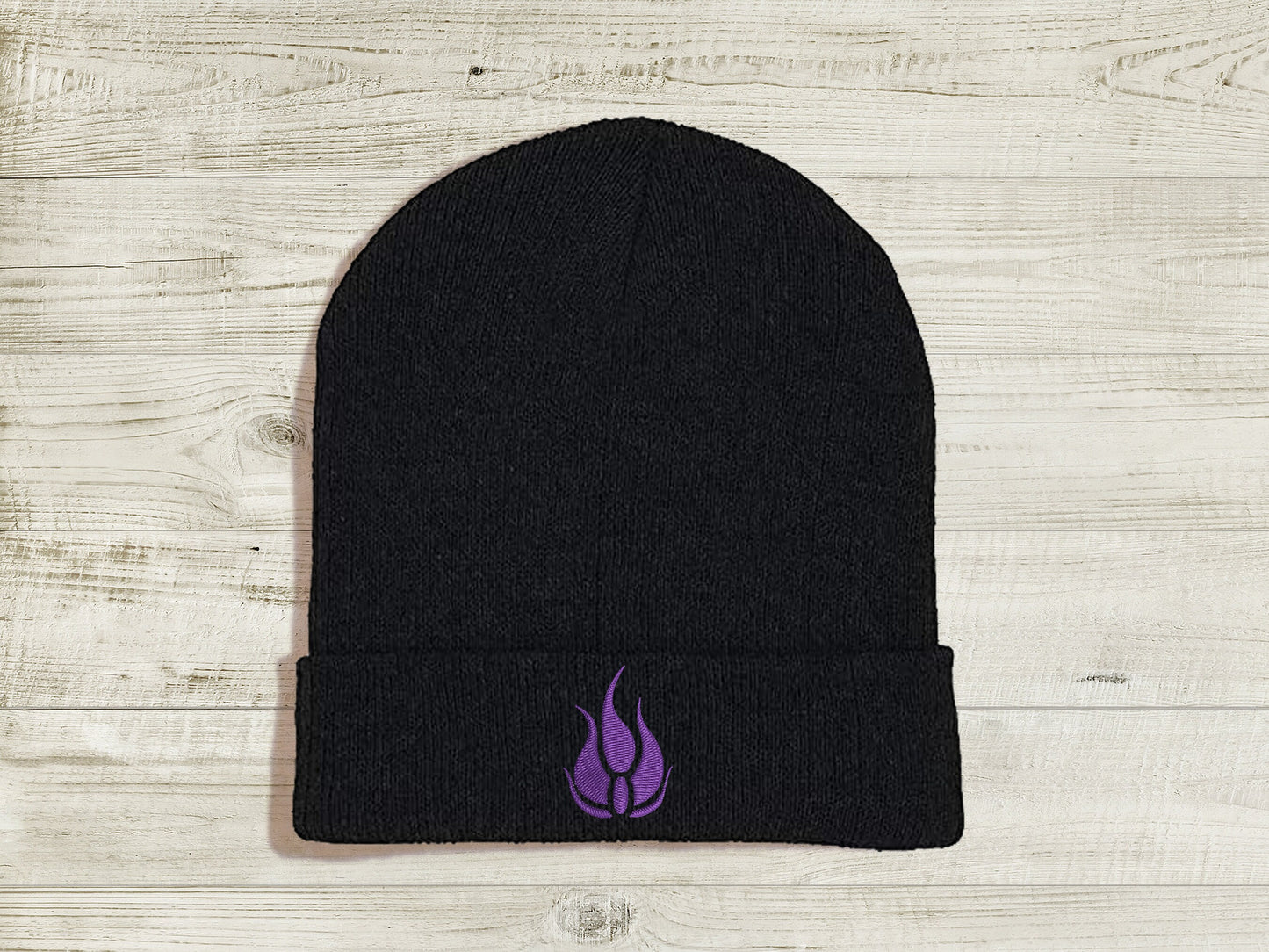 Blake Belladonna Embroidered Beanie hat | Custom cozy winter knitted skull cap with Blake's emblem Sweethaven Cottage