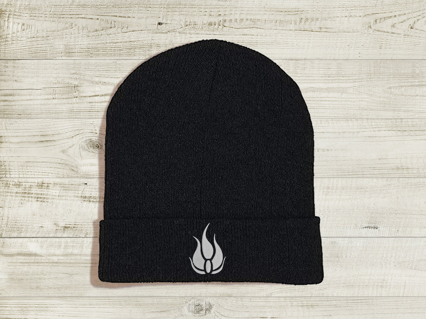 Blake Belladonna Embroidered Beanie hat | Custom cozy winter knitted skull cap with Blake's emblem Sweethaven Cottage Pink Black