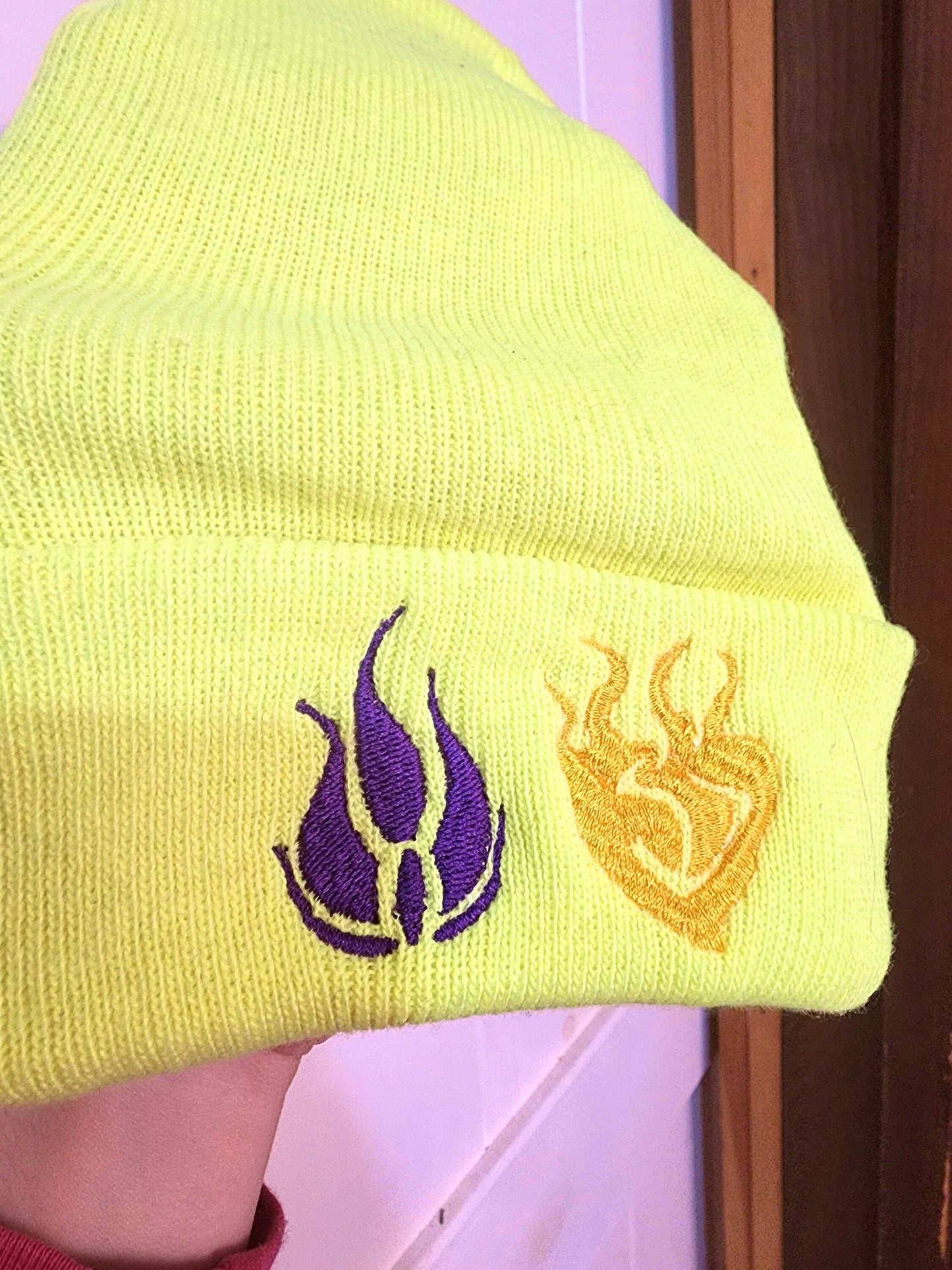 Blake Belladonna Embroidered Beanie hat | Custom cozy winter knitted skull cap with Blake's emblem Sweethaven Cottage