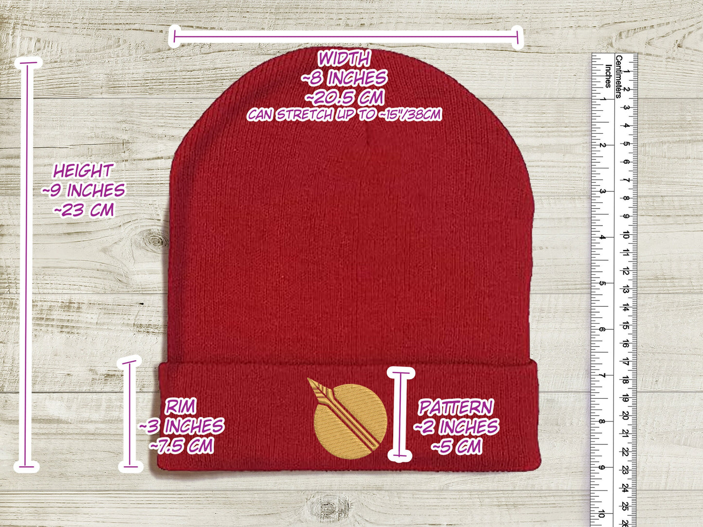 Pyrrha Nikos JNPR Embroidered Beanie hat | Custom cozy winter knitted skull cap with Pyrrha's emblem Sweethaven Cottage