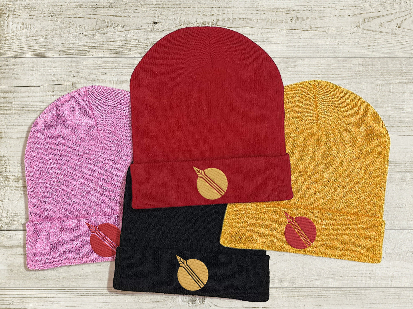Pyrrha Nikos JNPR Embroidered Beanie hat | Custom cozy winter knitted skull cap with Pyrrha's emblem Sweethaven Cottage
