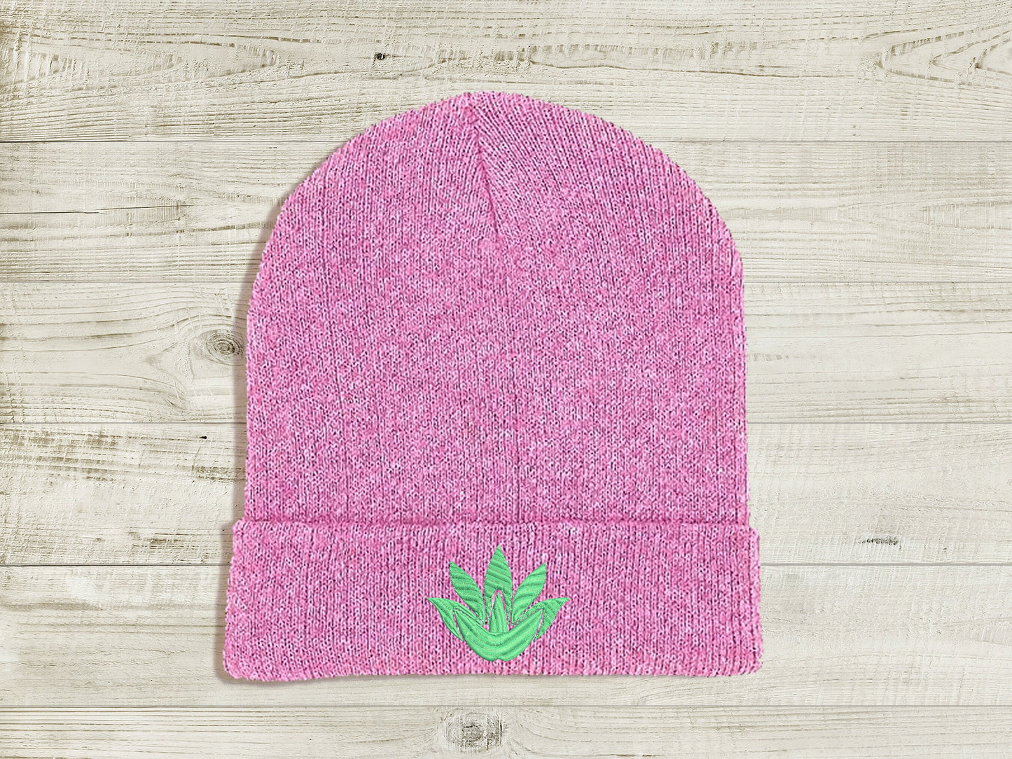 Lie Ren JNPR Embroidered Beanie hat | Custom cozy winter knitted skull cap with Ren's emblem Sweethaven Cottage Pink White