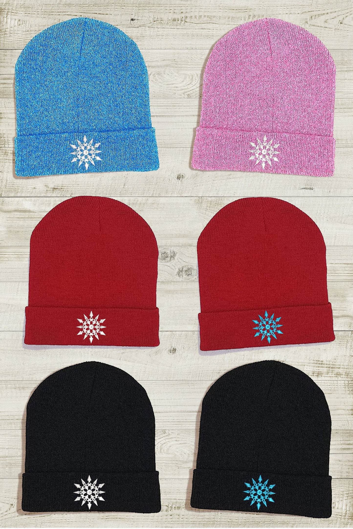 Weiss Schnee Embroidered Beanie hat | Custom cozy winter knitted skull cap with Weiss' emblem Sweethaven Cottage