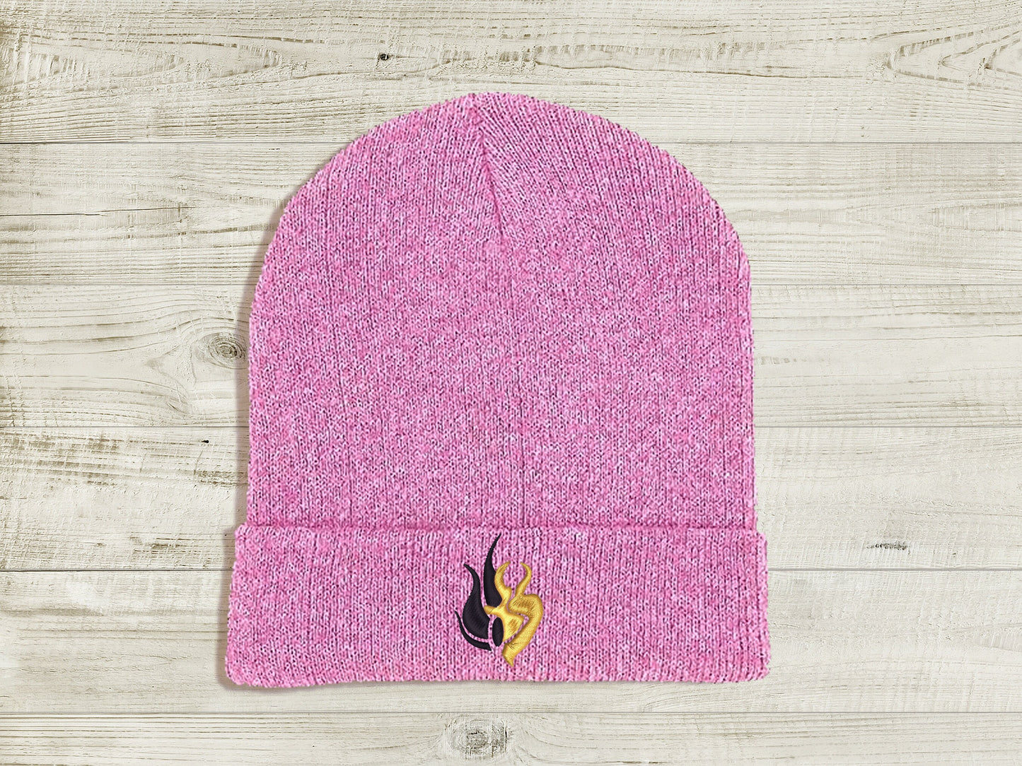 Bumbleby Embroidered Beanie hat | Custom cozy winter knitted skull cap with Yang and Blake's emblem Sweethaven Cottage Black Black & Yellow
