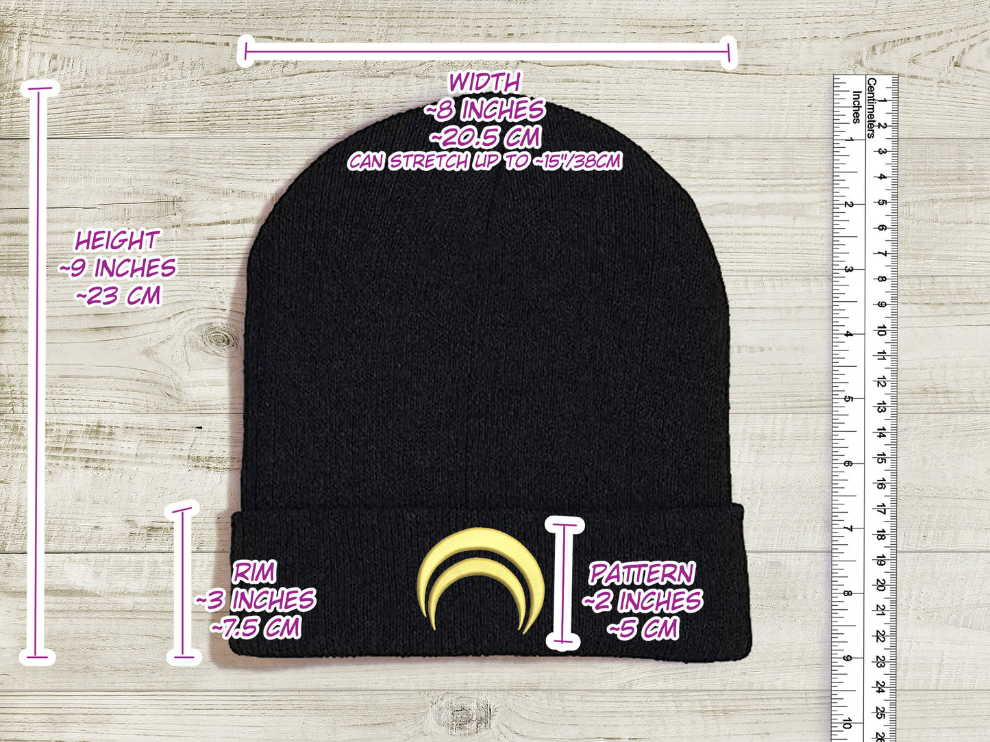 Jaune Arc JNPR Embroidered Beanie hat | Custom cozy winter knitted skull cap with Jaune's emblem Sweethaven Cottage