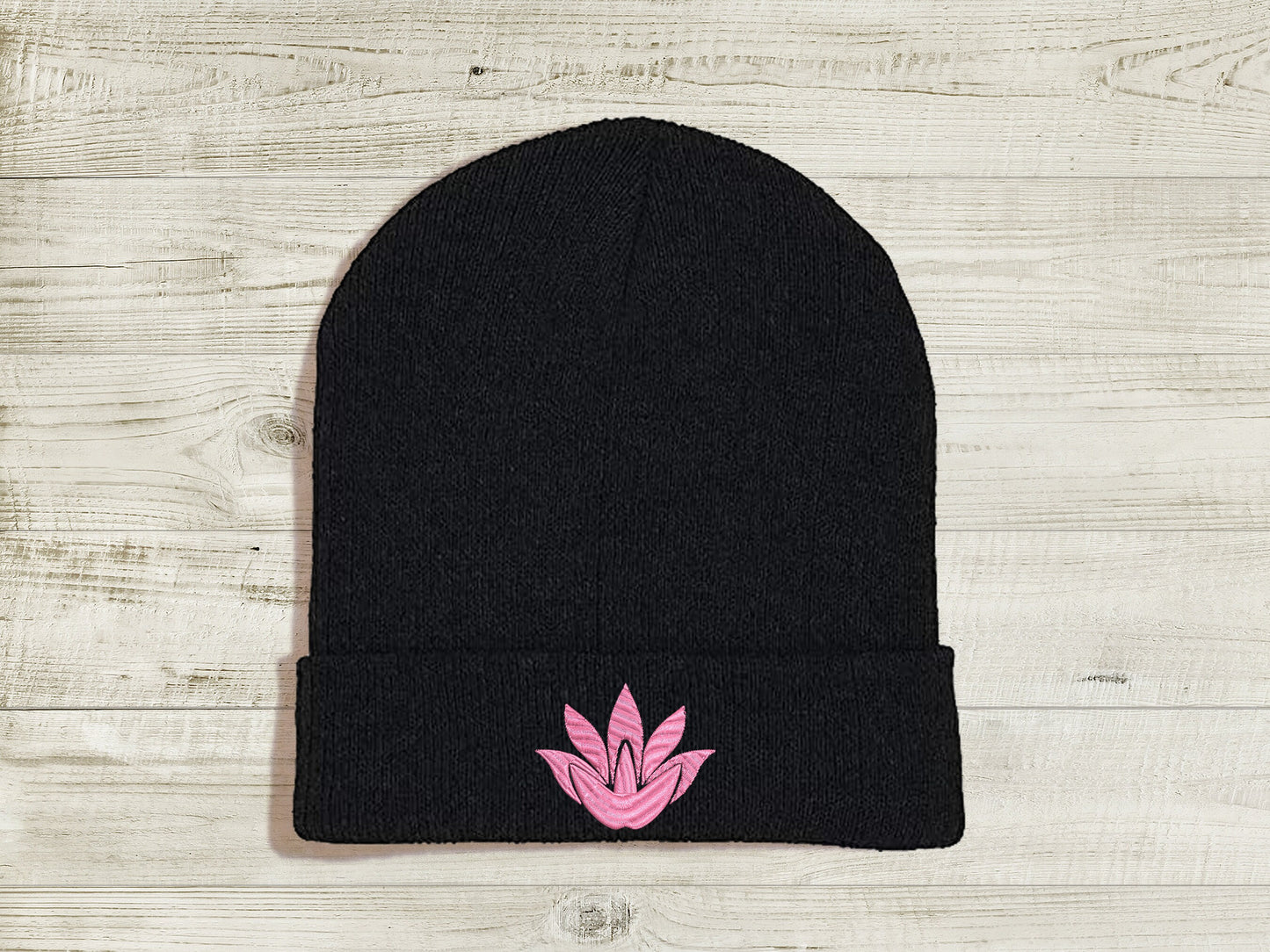 Lie Ren JNPR Embroidered Beanie hat | Custom cozy winter knitted skull cap with Ren's emblem Sweethaven Cottage Blue Black