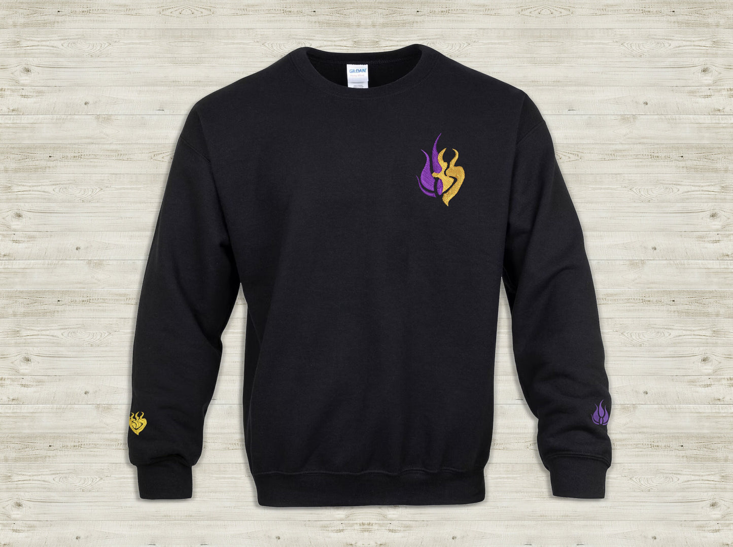 BUMBLEBY Embroidered unisex Sweatshirt Yang and Blake symbols on sleeve BMBLB Bumblebee Emblem black novelty sweater for RWBY fans Sweethaven Cottage