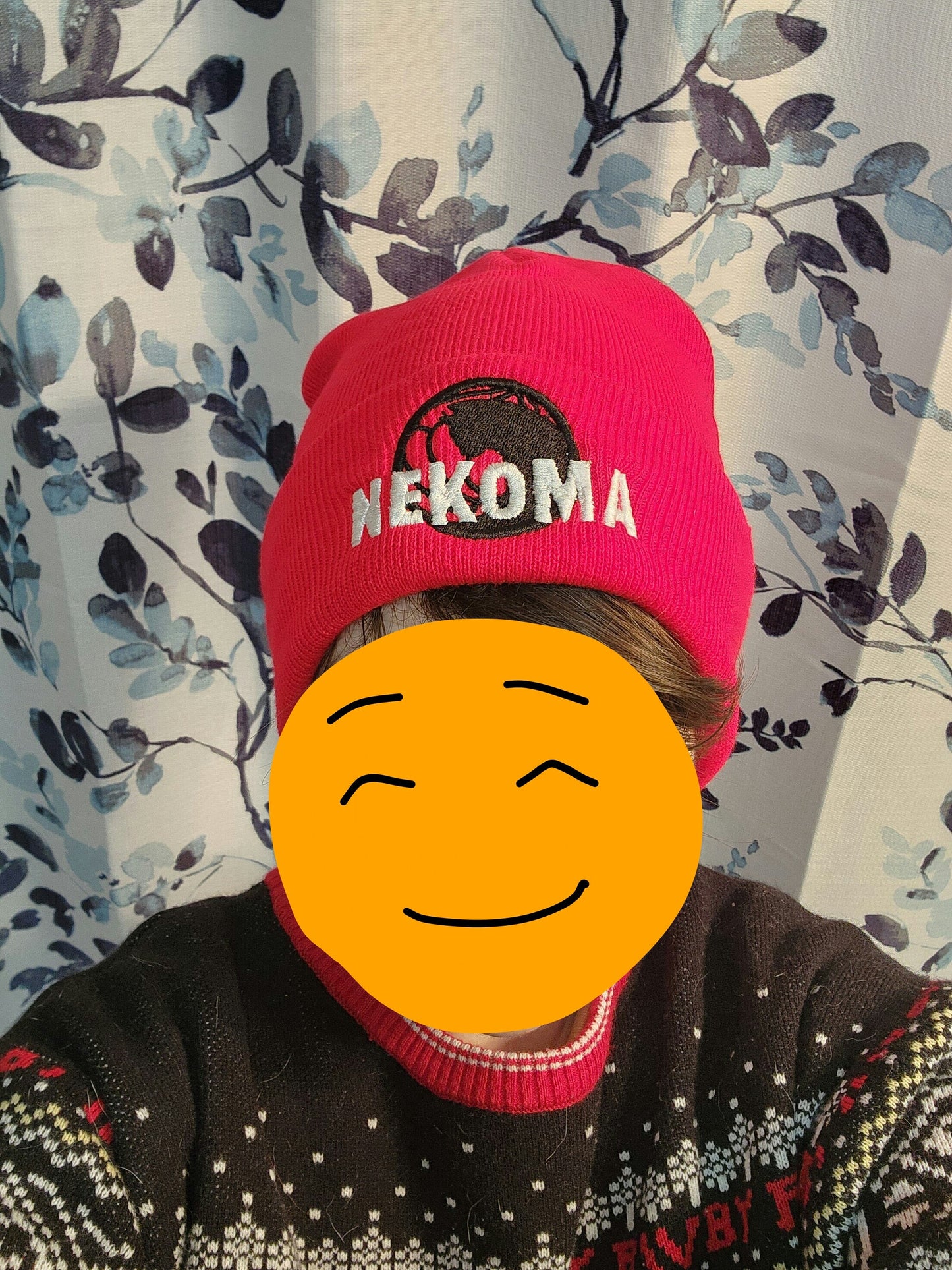 Nekoma Embroidered red Beanie hat | Custom cozy winter knitted skull cap Cats Volleyball team VBC Tokyo Sweethaven Cottage