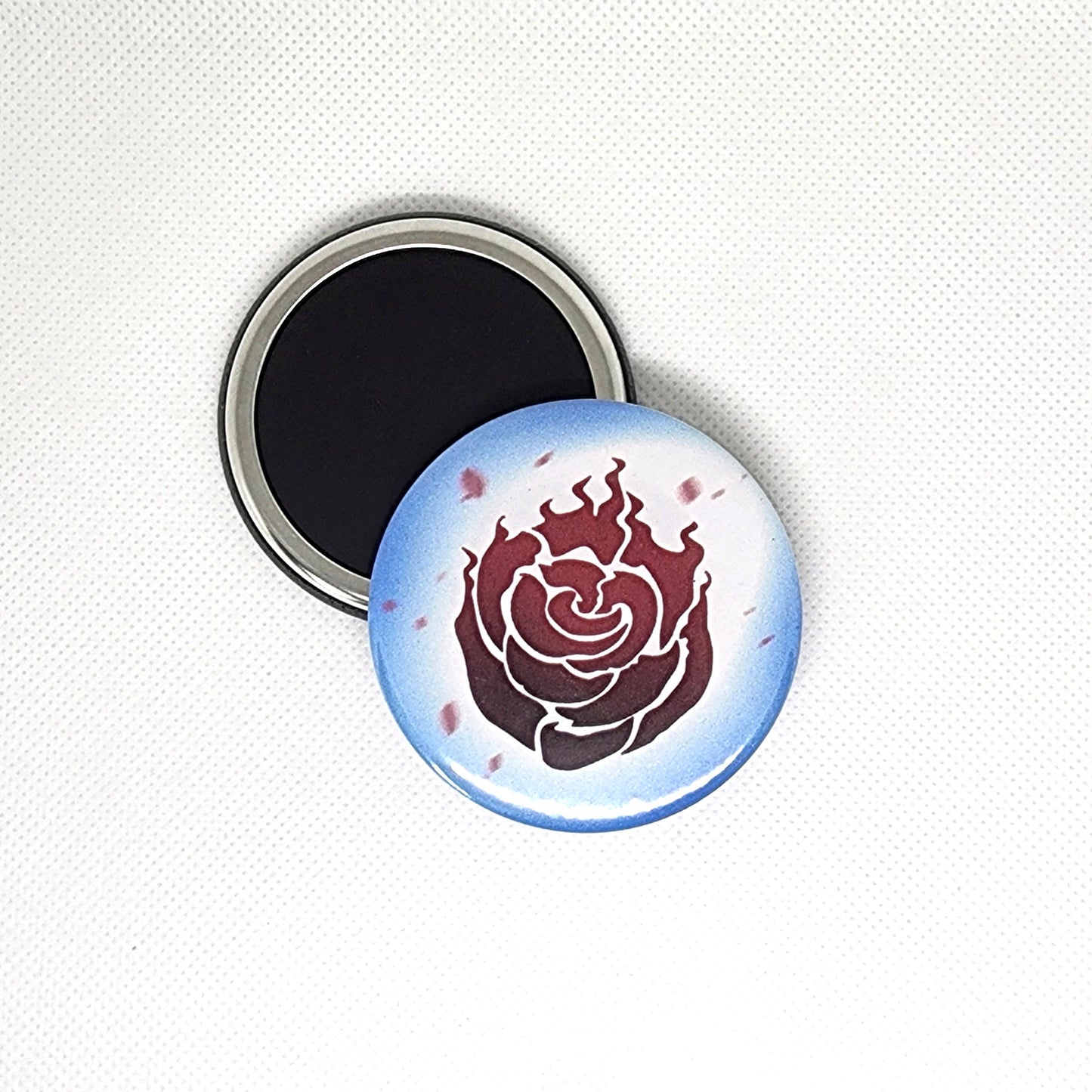 Team RWBY Fridge MAGNETS 2.25 inch 58mm round rubber magnetic accessory with Ruby Weiss Yang Blake symbols Sweethaven Cottage Ruby B magnet