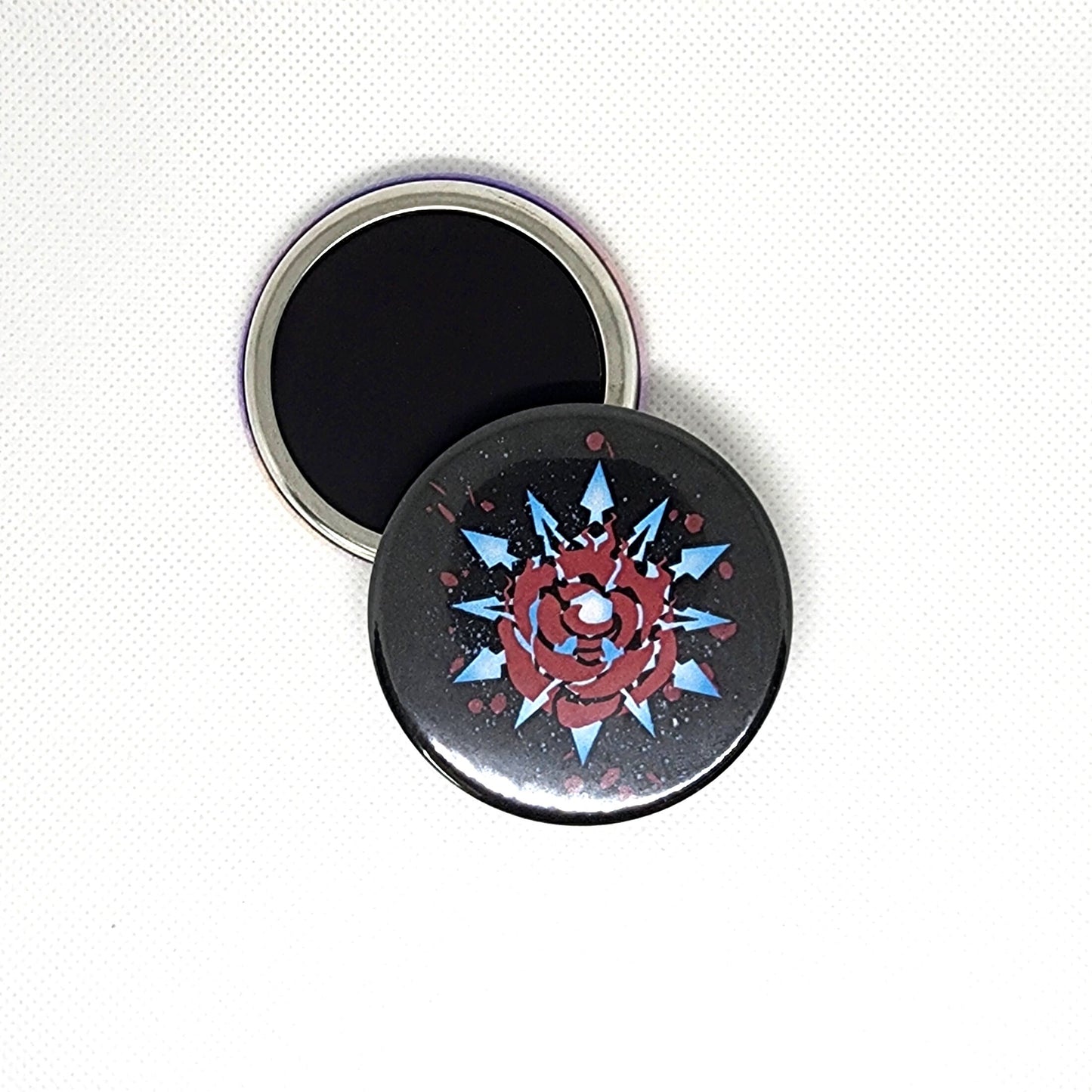 WhiteRose Fridge MAGNETS 2.25 inch 58mm Ruby and Weiss White Rose Sapphic round rubber magnetic accessory Sweethaven Cottage