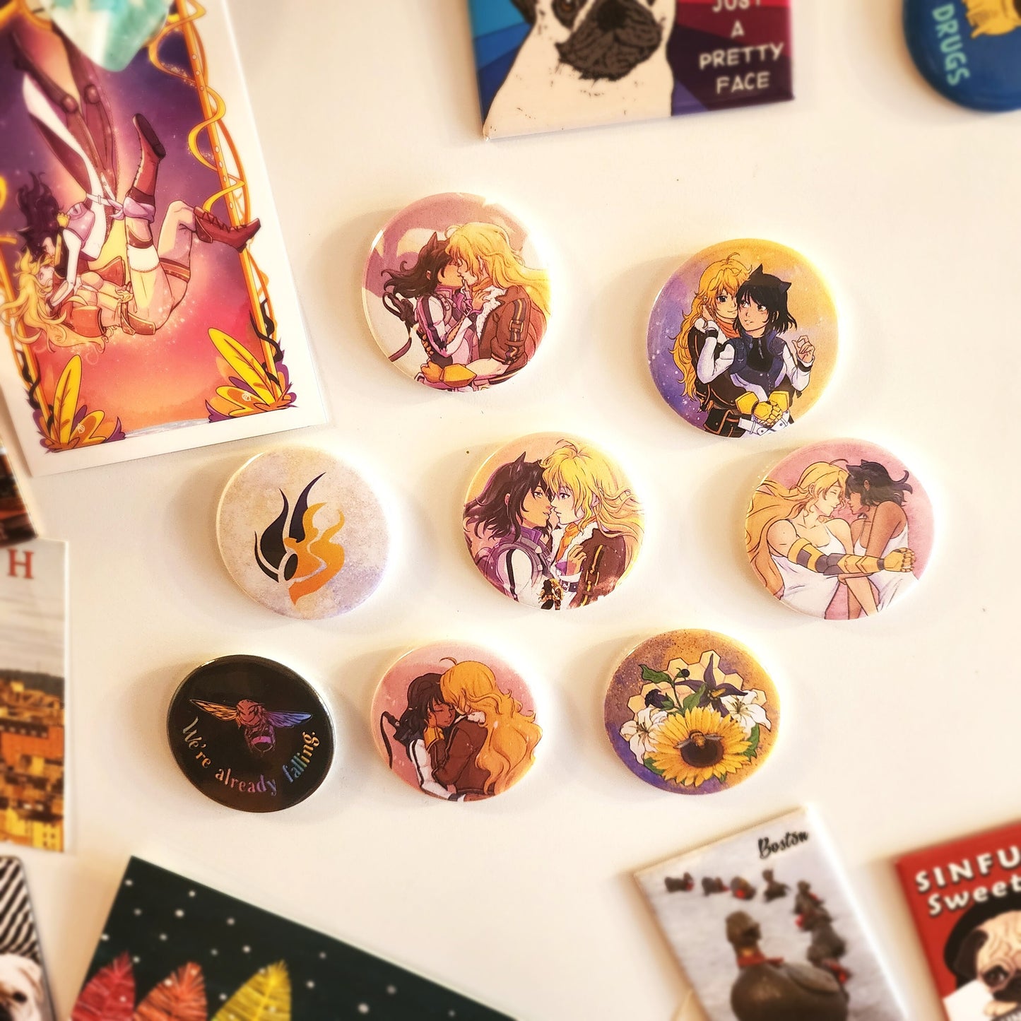 BUMBLEBY Fridge MAGNETS 2.25 inch 58mm Blake and Yang BMBLB Sapphic round rubber magnetic accessory Sweethaven Cottage