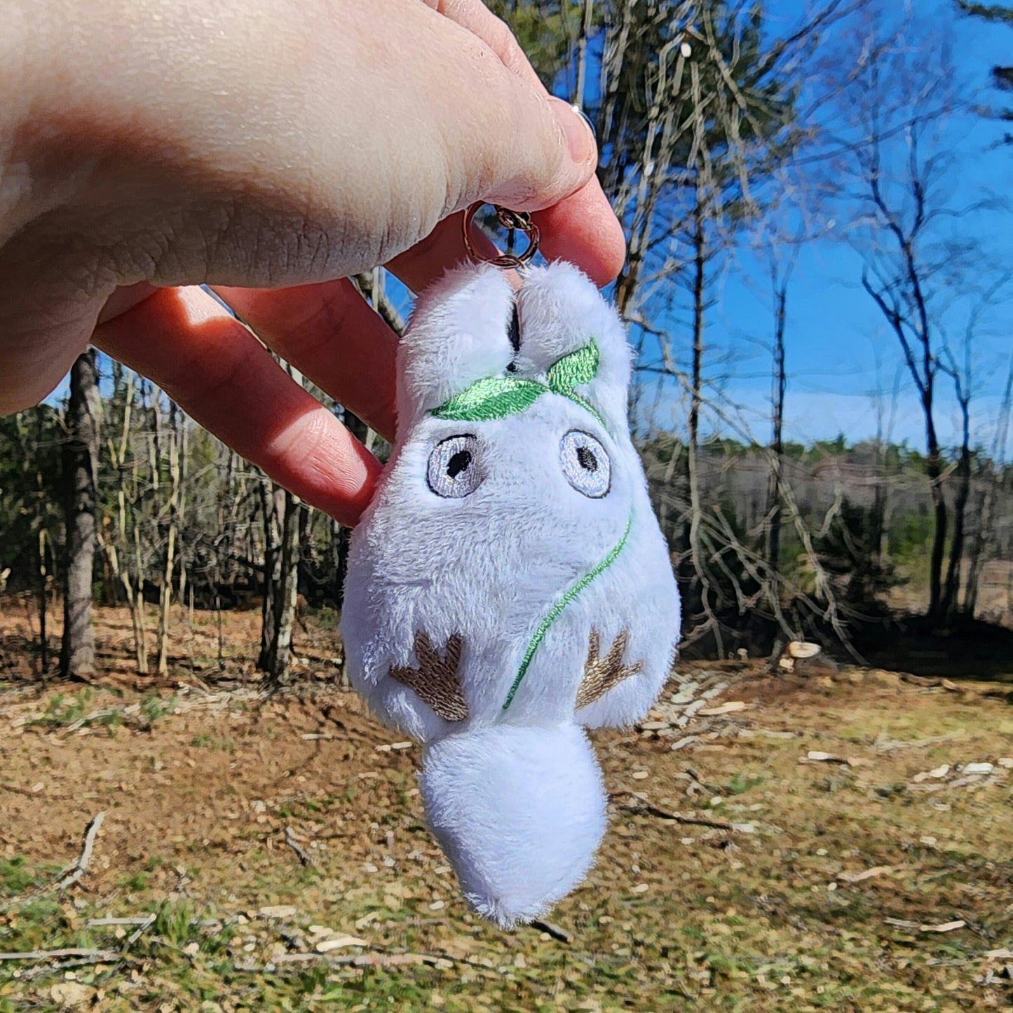 Chibi Totoro White Totoro Plushie Keychain Plush keychain Sweethaven Cottage