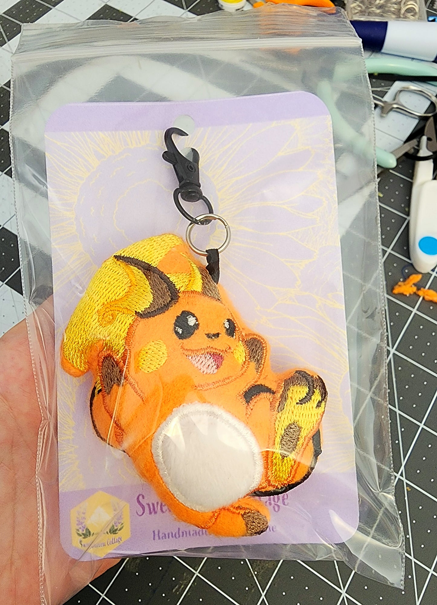 Raichu Pokemon Plushie Keychain Plush keychain Sweethaven Cottage
