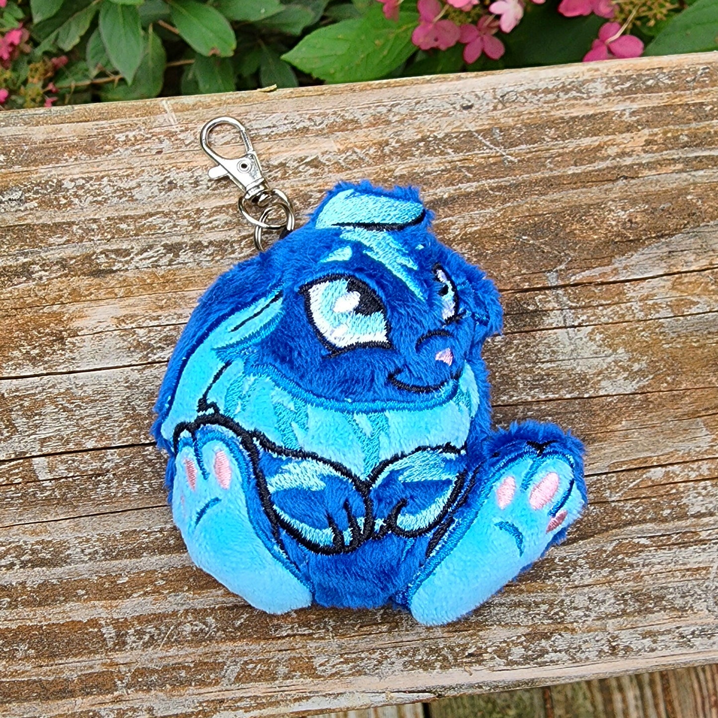 Electric Cybunny Neopets Plushie Keychain Plush keychain Sweethaven Cottage