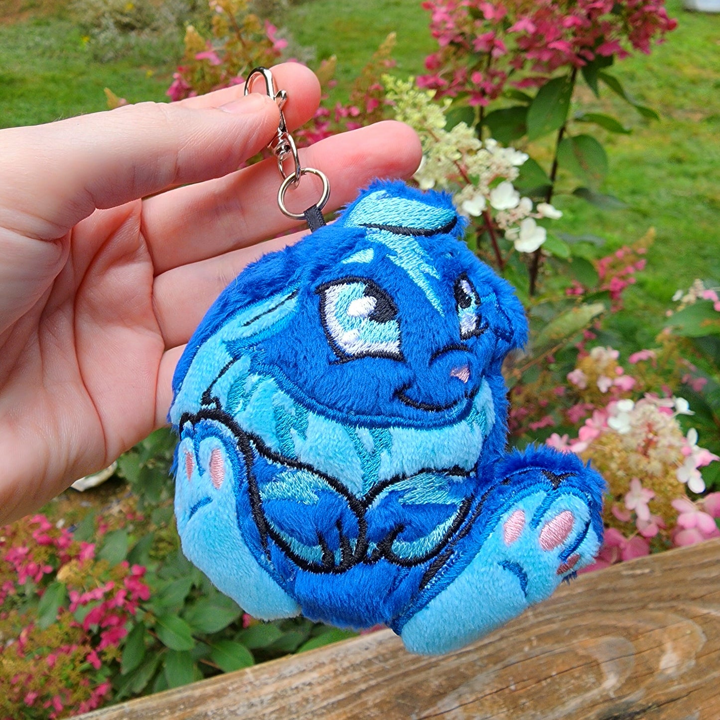 Electric Cybunny Neopets Plushie Keychain Plush keychain Sweethaven Cottage