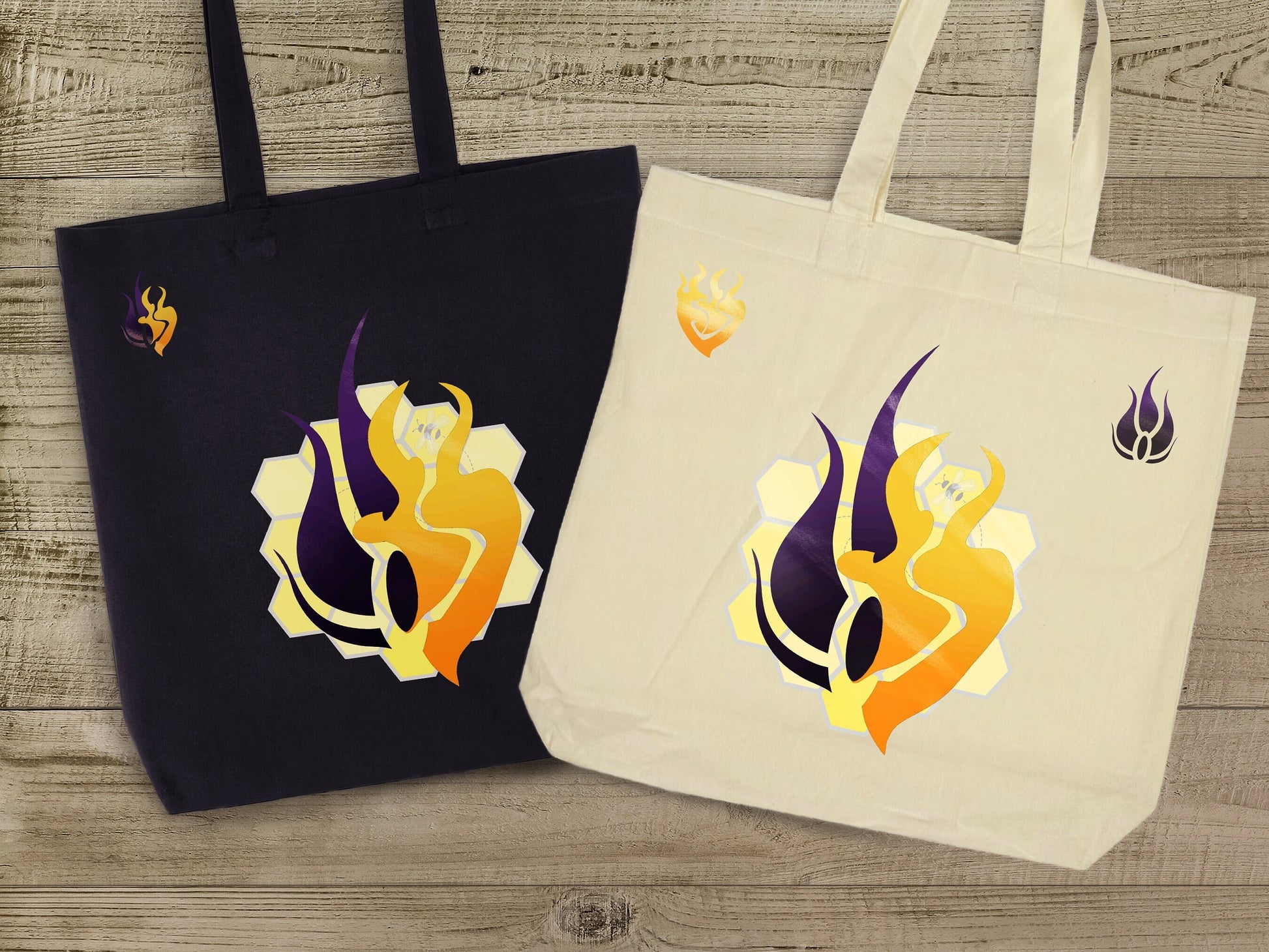 Custom BUMBLEBY Emblem Canvas Tote Bag Beige and Black variants Reusable 100% cotton handmade grocery shopping canvas bag BMBLB Bumblebee  Sweethaven Cottage   