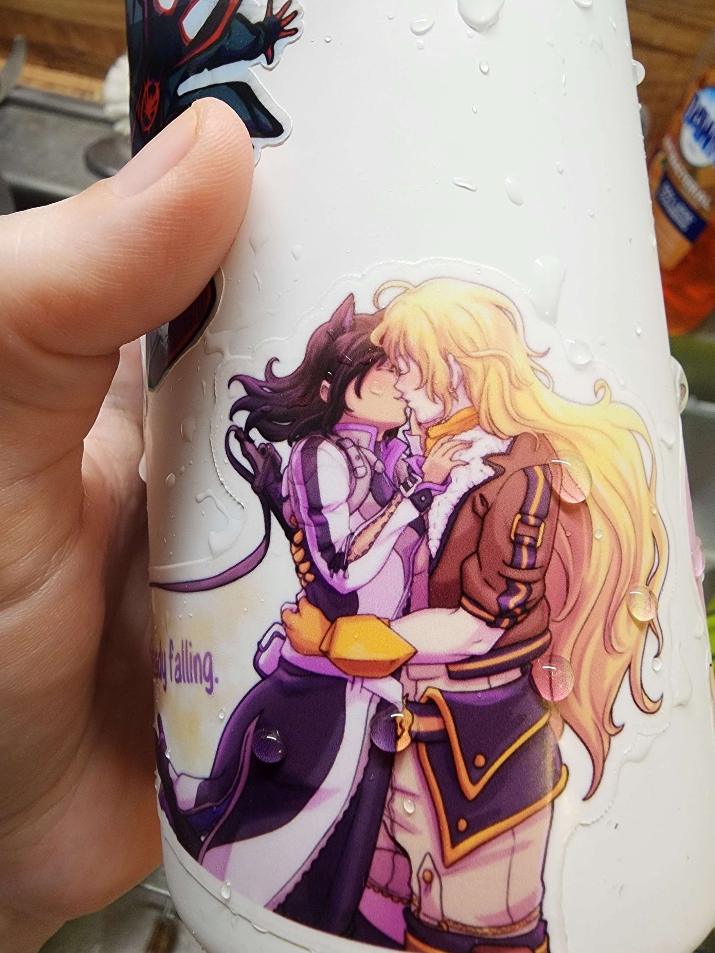 BUMBLEBY Kiss WATERPROOF Vinyl Sticker BMBLB Yang and Blake Romantic Semi-glossy Dishwasher-safe laminated vinyl decal  Sweethaven Cottage   