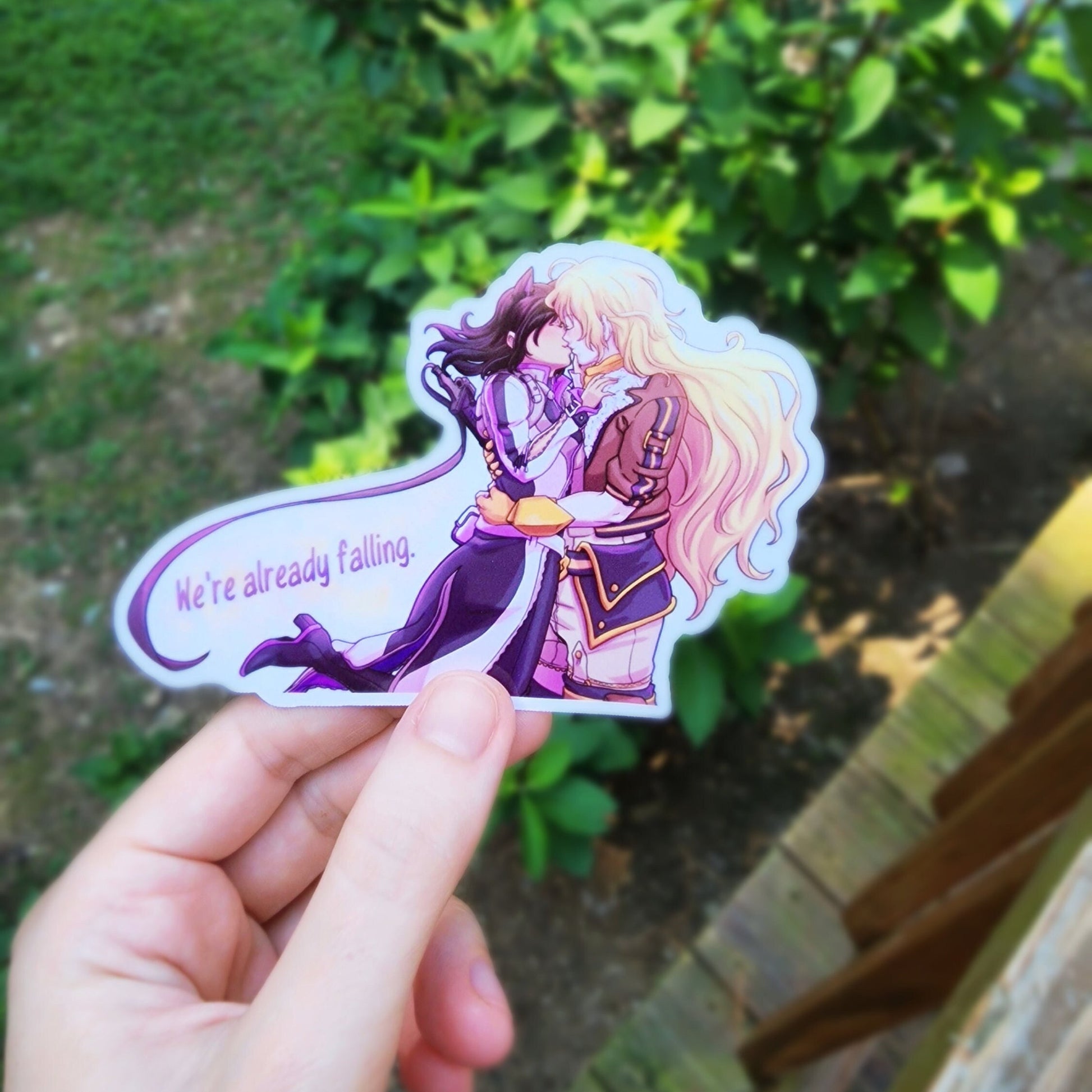 BUMBLEBY Kiss WATERPROOF Vinyl Sticker BMBLB Yang and Blake Romantic Semi-glossy Dishwasher-safe laminated vinyl decal  Sweethaven Cottage   