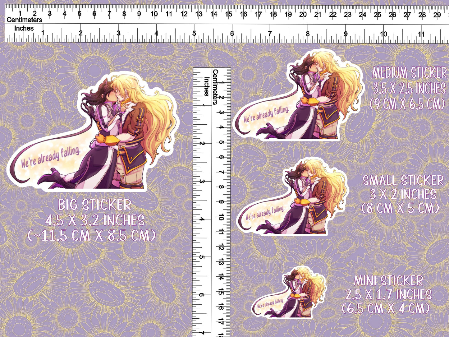 BUMBLEBY Kiss WATERPROOF Vinyl Sticker BMBLB Yang and Blake Romantic Semi-glossy Dishwasher-safe laminated vinyl decal  Sweethaven Cottage   