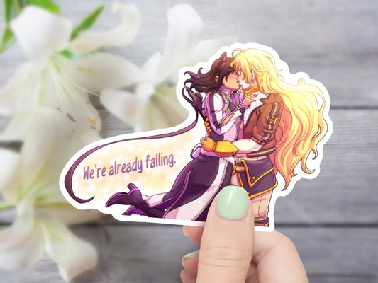 BUMBLEBY Kiss WATERPROOF Vinyl Sticker BMBLB Yang and Blake Romantic Semi-glossy Dishwasher-safe laminated vinyl decal  Sweethaven Cottage   