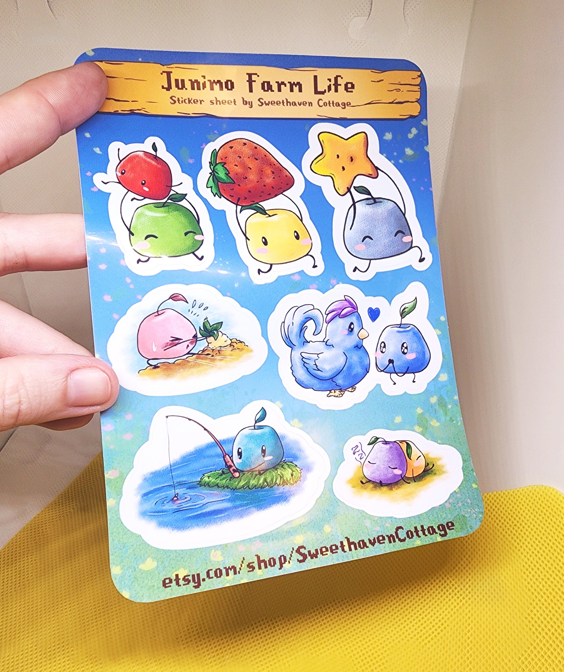 Junimo Sticker sheet Stardew Valley Faming life cute water-resistant glossy vinyl stickers  Sweethaven Cottage Big 6.5"  