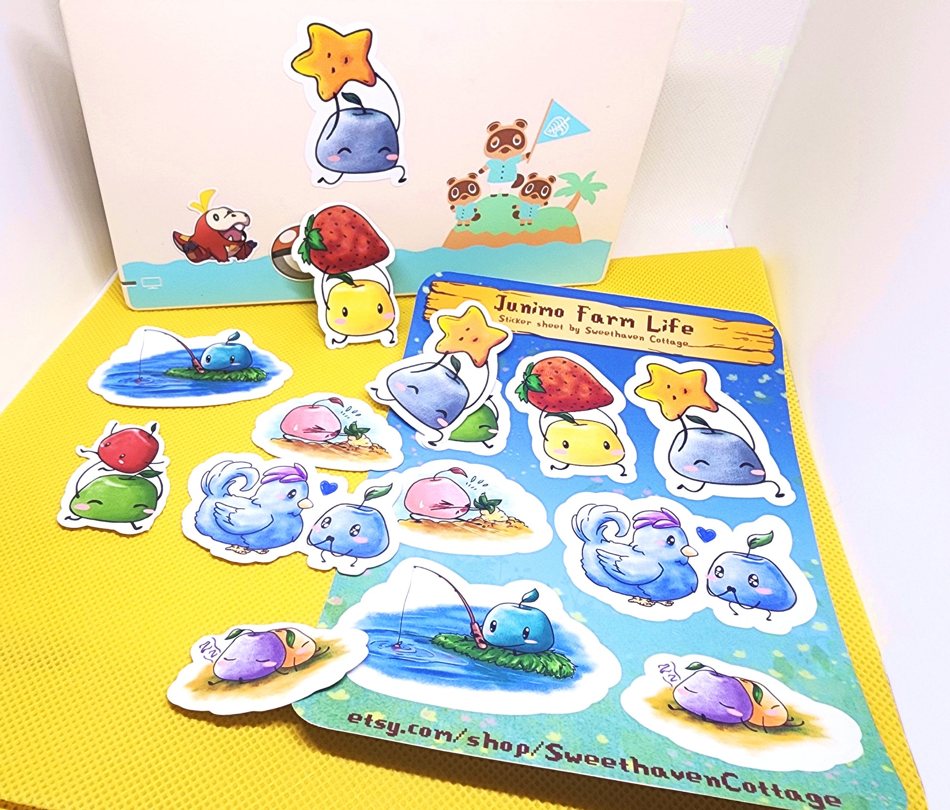 Junimo Sticker sheet Stardew Valley Faming life cute water-resistant glossy vinyl stickers  Sweethaven Cottage   