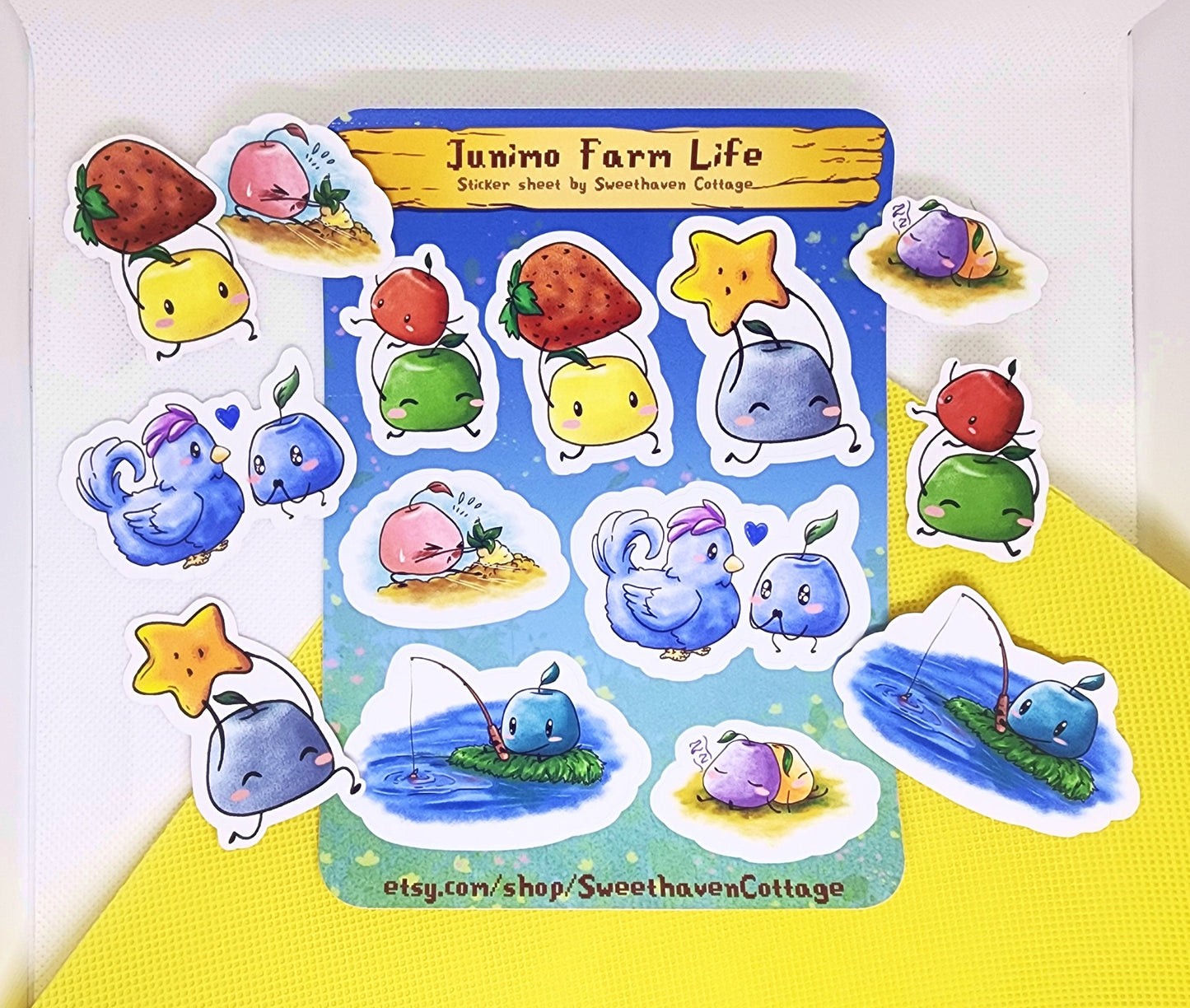 Junimo Sticker sheet Stardew Valley Faming life cute water-resistant glossy vinyl stickers  Sweethaven Cottage   