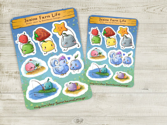 Junimo Sticker sheet Stardew Valley Faming life cute water-resistant glossy vinyl stickers  Sweethaven Cottage   