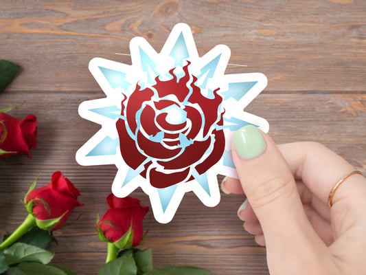 WhiteRose Emblem WATERPROOF Vinyl Sticker Weiss and Ruby symbol WR Semi-glossy Dishwasher-safe laminated vinyl decal single Free shipping  Sweethaven Cottage   