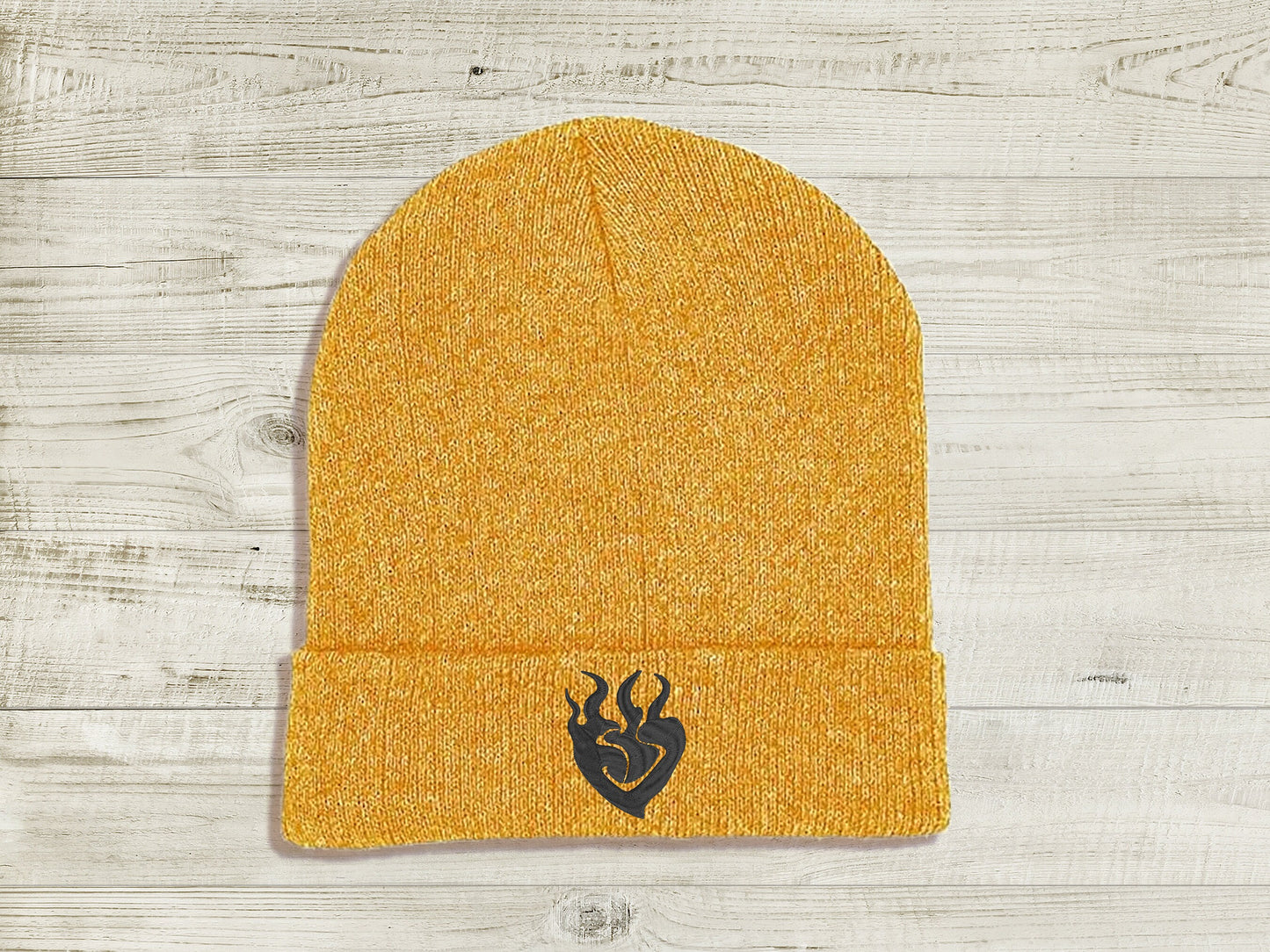 Yang Xiao Long Embroidered Beanie hat | Custom cozy winter knitted skull cap with Yang's emblem  Sweethaven Cottage Gold Purple 