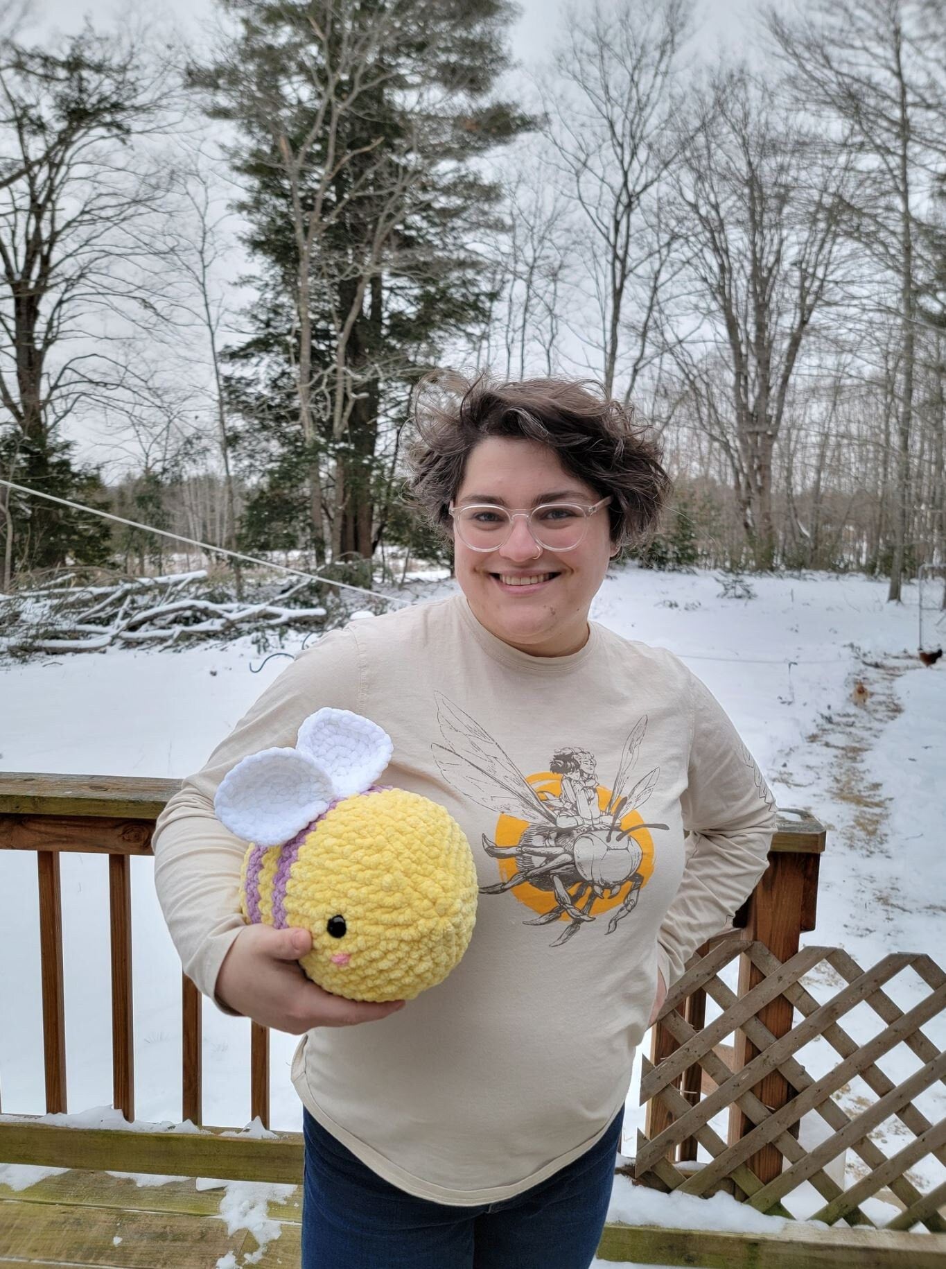 Handmade Big Squishy Crochet Bumblebee Plushie Cute Bumbleby Yellow and Purple fluffy soft honeybee amigurumi plush bee 3 sizes  Sweethaven Cottage   