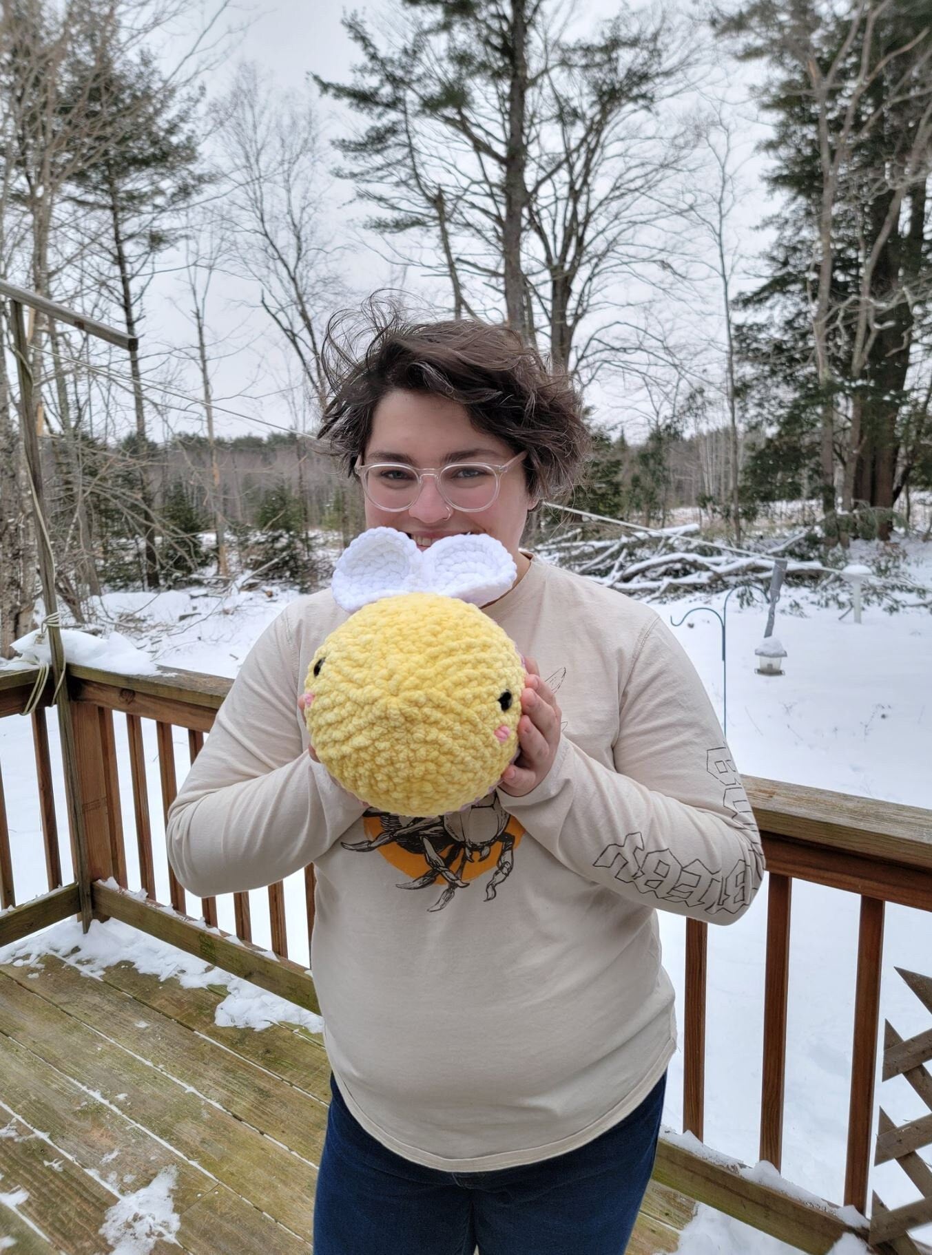 Handmade Big Squishy Crochet Bumblebee Plushie Cute Bumbleby Yellow and Purple fluffy soft honeybee amigurumi plush bee 3 sizes  Sweethaven Cottage   