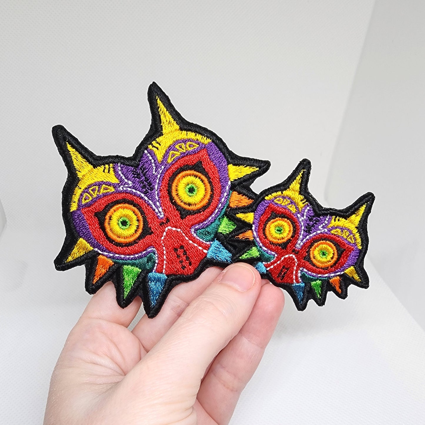 Majora's Mask Embroidered Iron-on Patch TLOZ Skull Kid cursed mask fabric embroidery patch with Free shipping  Sweethaven Cottage   