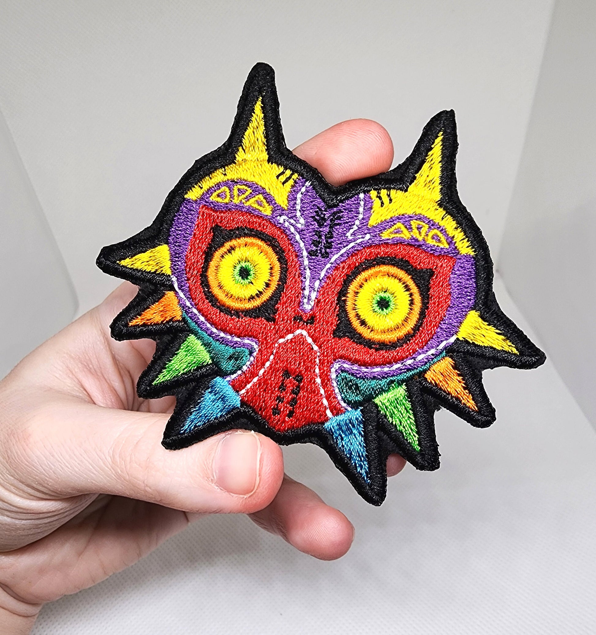 Majora's Mask Embroidered Iron-on Patch TLOZ Skull Kid cursed mask fabric embroidery patch with Free shipping  Sweethaven Cottage   