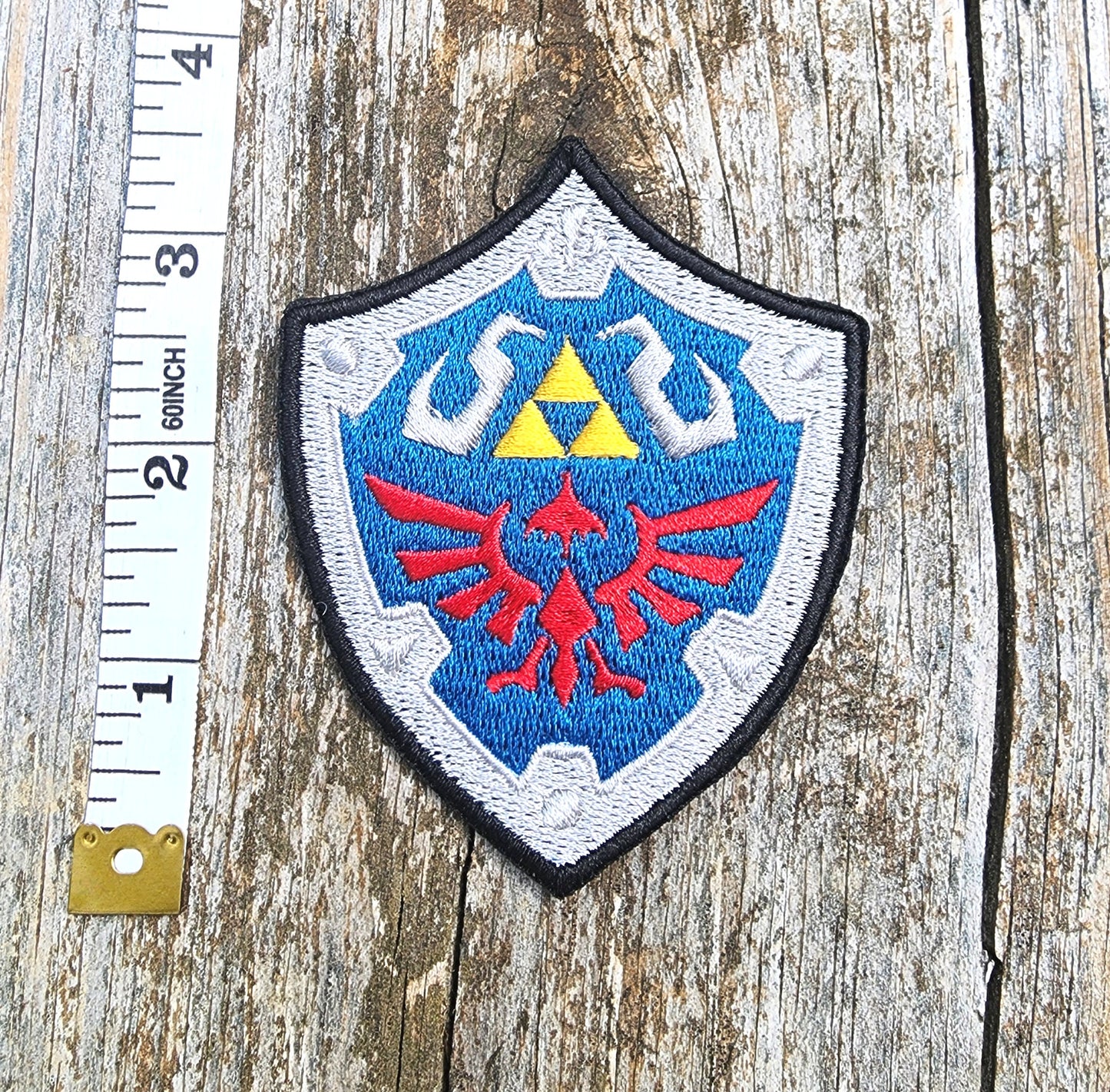 Hylian shield Embroidered Iron-on Patch TLOZ Hyrule Hero Triforce fabric embroidery patch