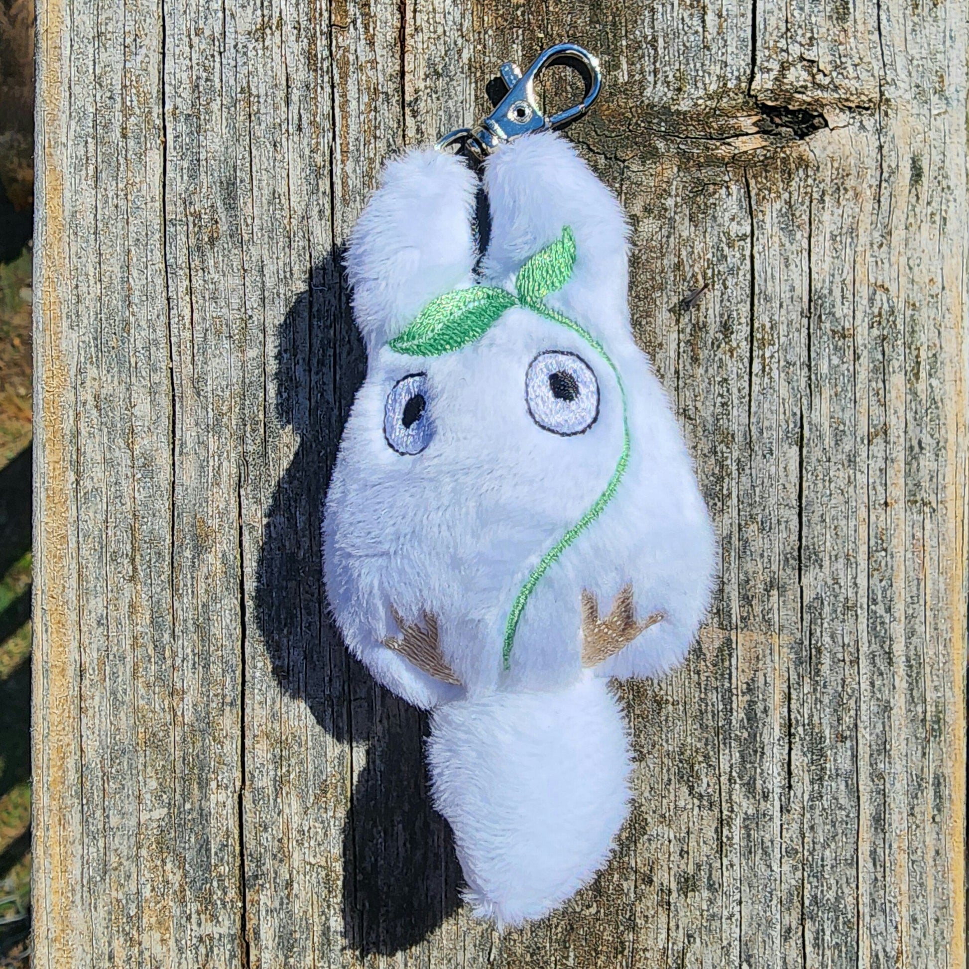 Chibi Totoro White Totoro Plushie Keychain Plush keychain Sweethaven Cottage   