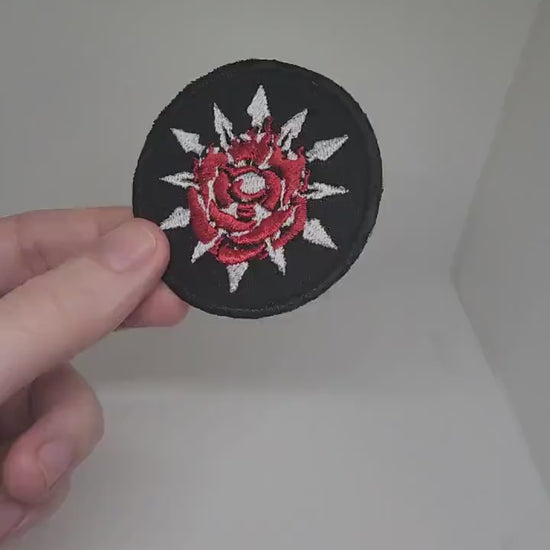 WhiteRose Embroidered Emblem Iron-on Patch WR Ruby and Weiss symbol fabric embroidery sew-on patch Free shipping