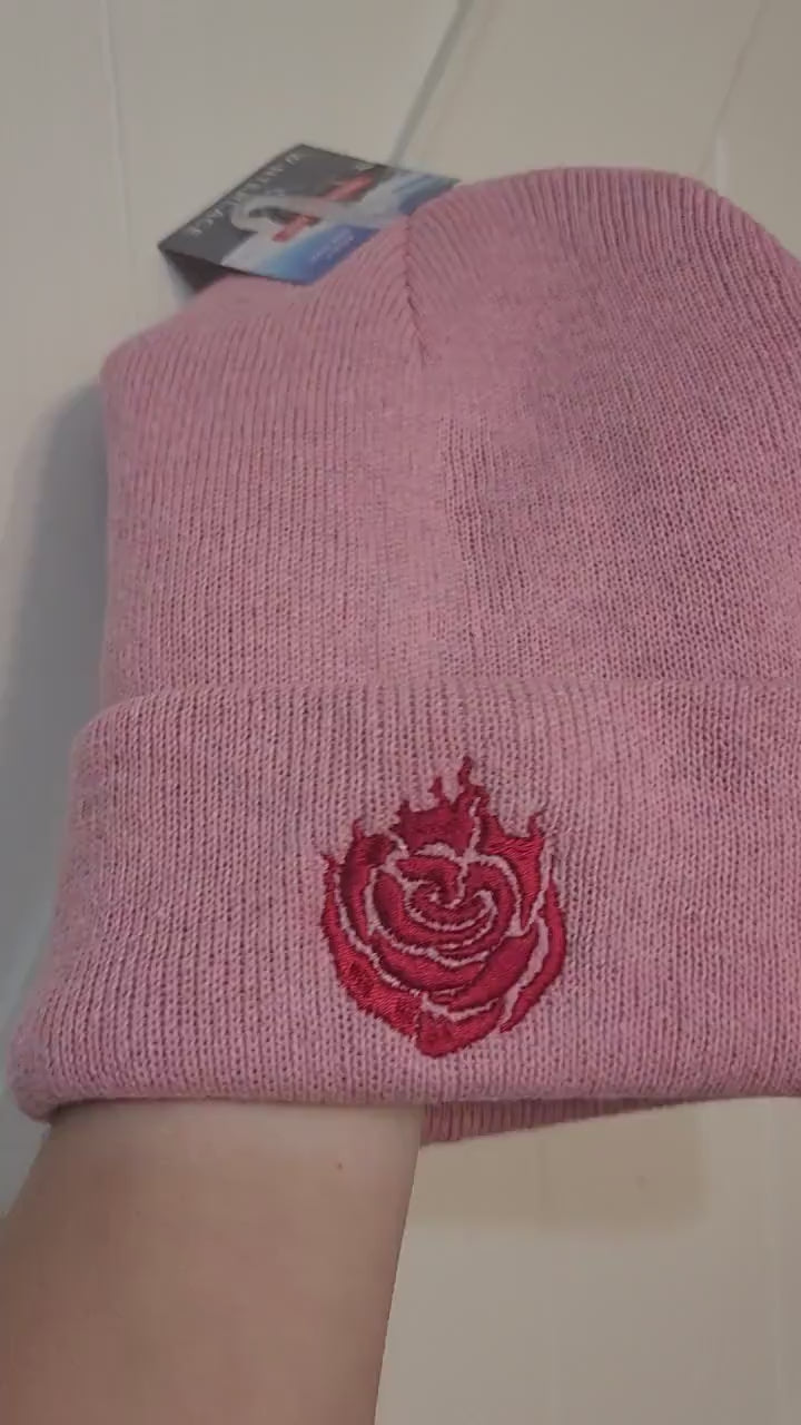 Jaune Arc JNPR Embroidered Beanie hat | Custom cozy winter knitted skull cap with Jaune's emblem
