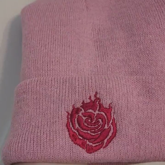 Pyrrha Nikos JNPR Embroidered Beanie hat | Custom cozy winter knitted skull cap with Pyrrha's emblem