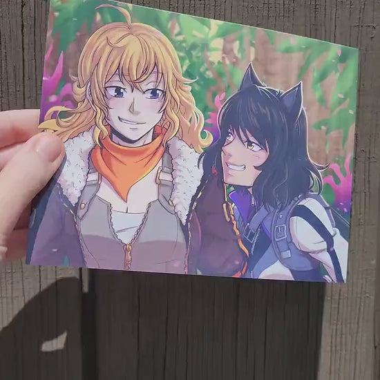 Flirting Bumbleby Art Print Semi glossy premium art card and letter sized BMBLBY bees Sapphic art print poster